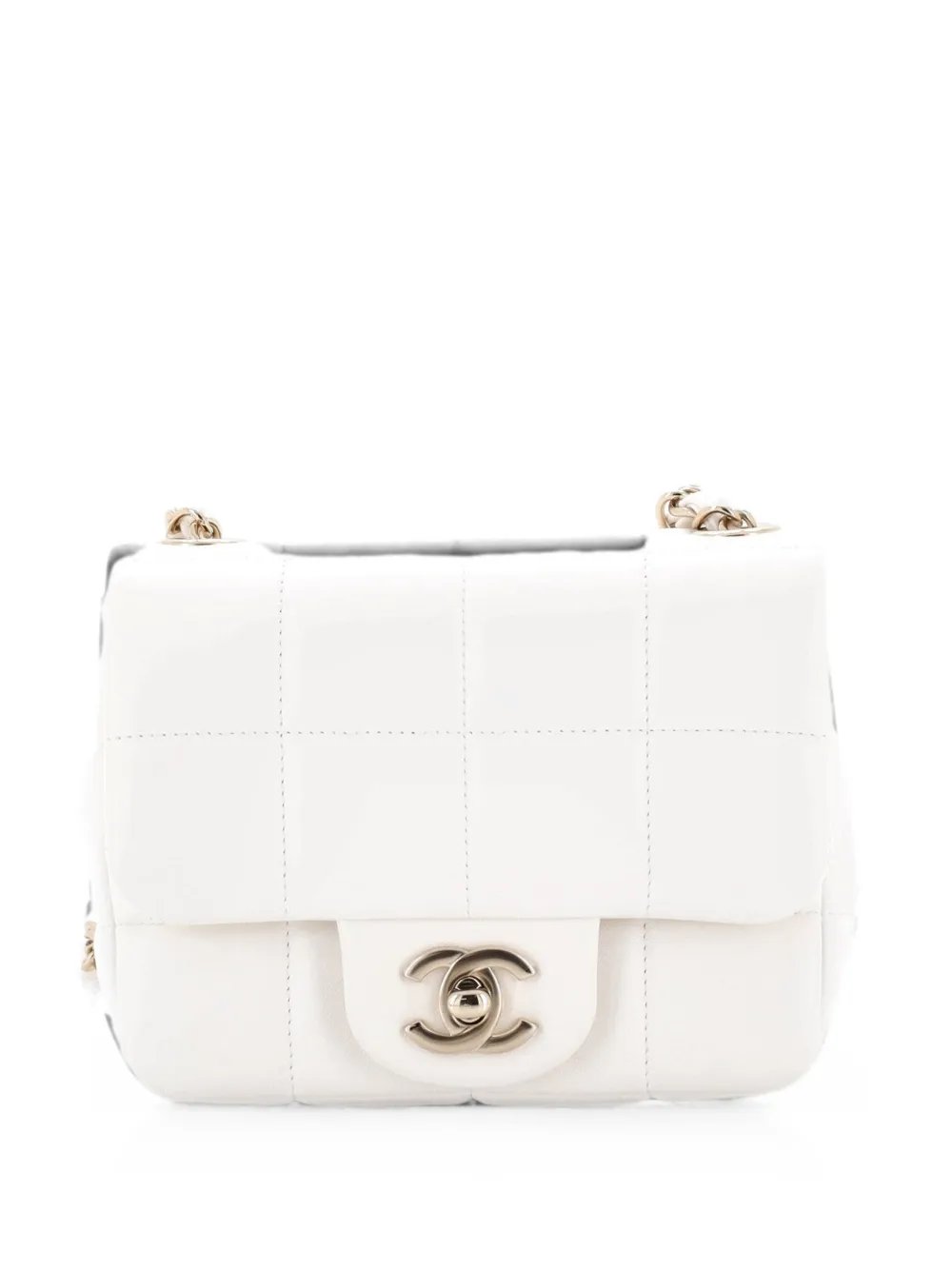 Monacoco Logo Blocks Square Flap Bag Quilted Lambskin with Resin Mini crossbody bag