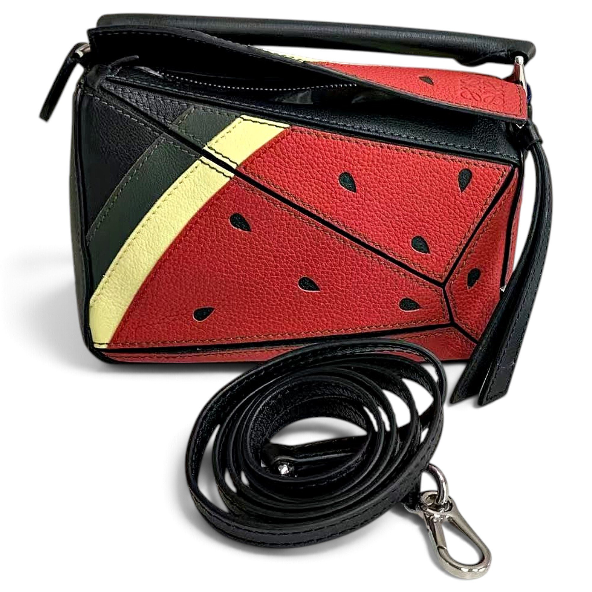 Puzzle leather handbag