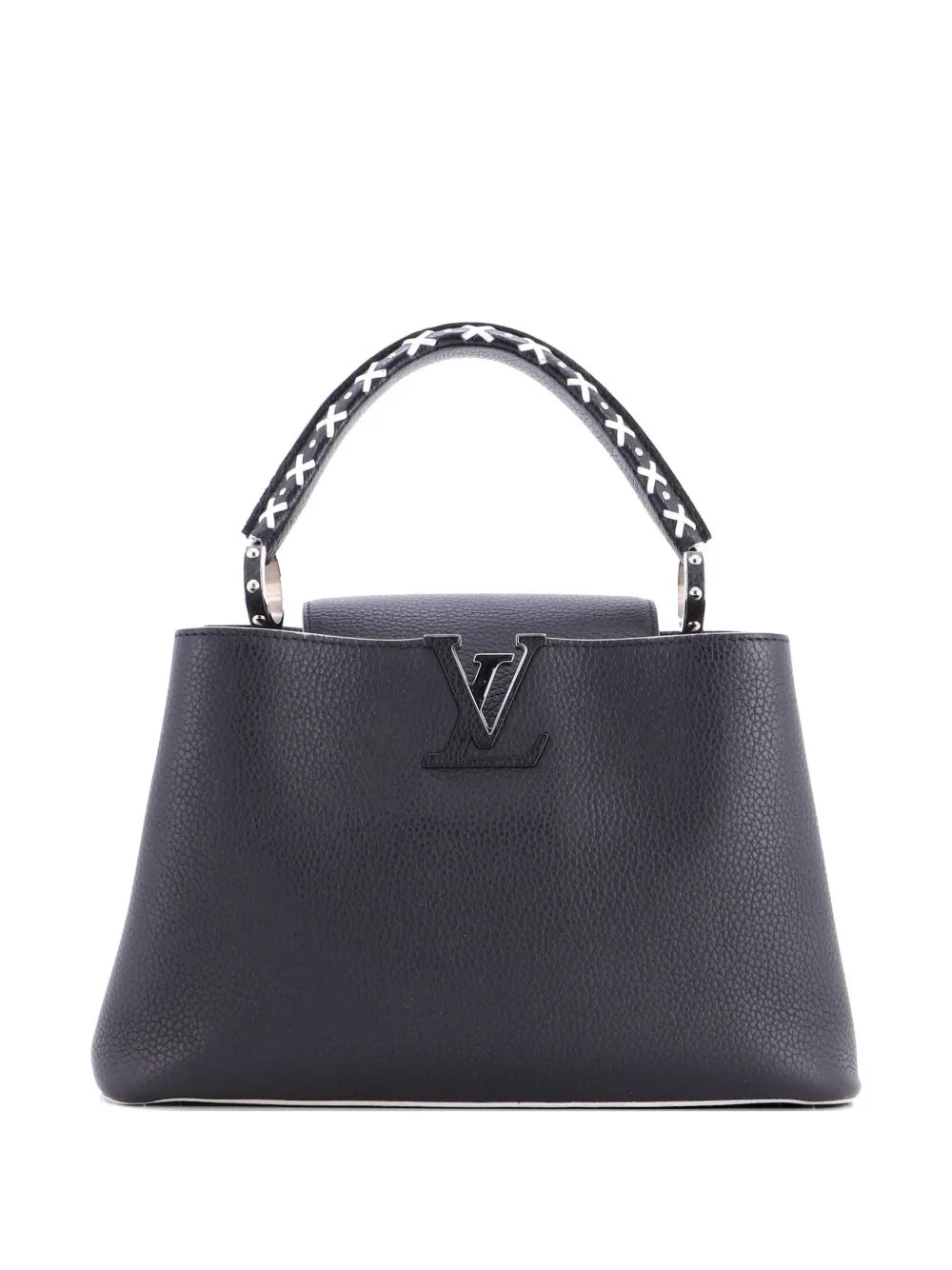 Capucines Bag Leather with Whipstitch Detail PM satchel