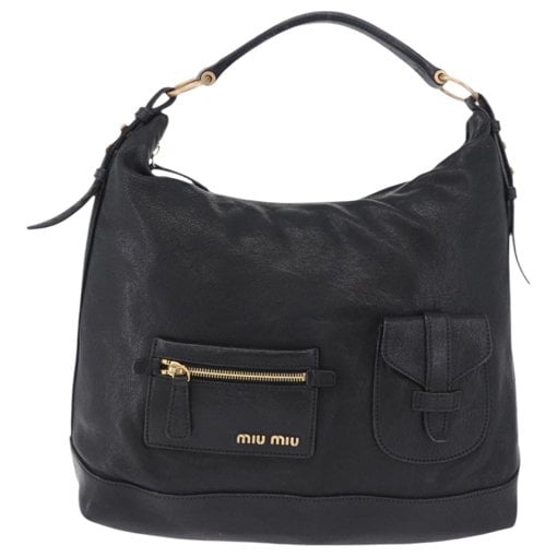 Pocket leather handbag