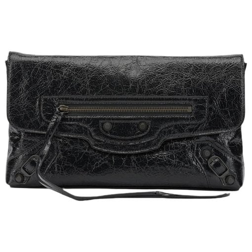 Leather clutch bag