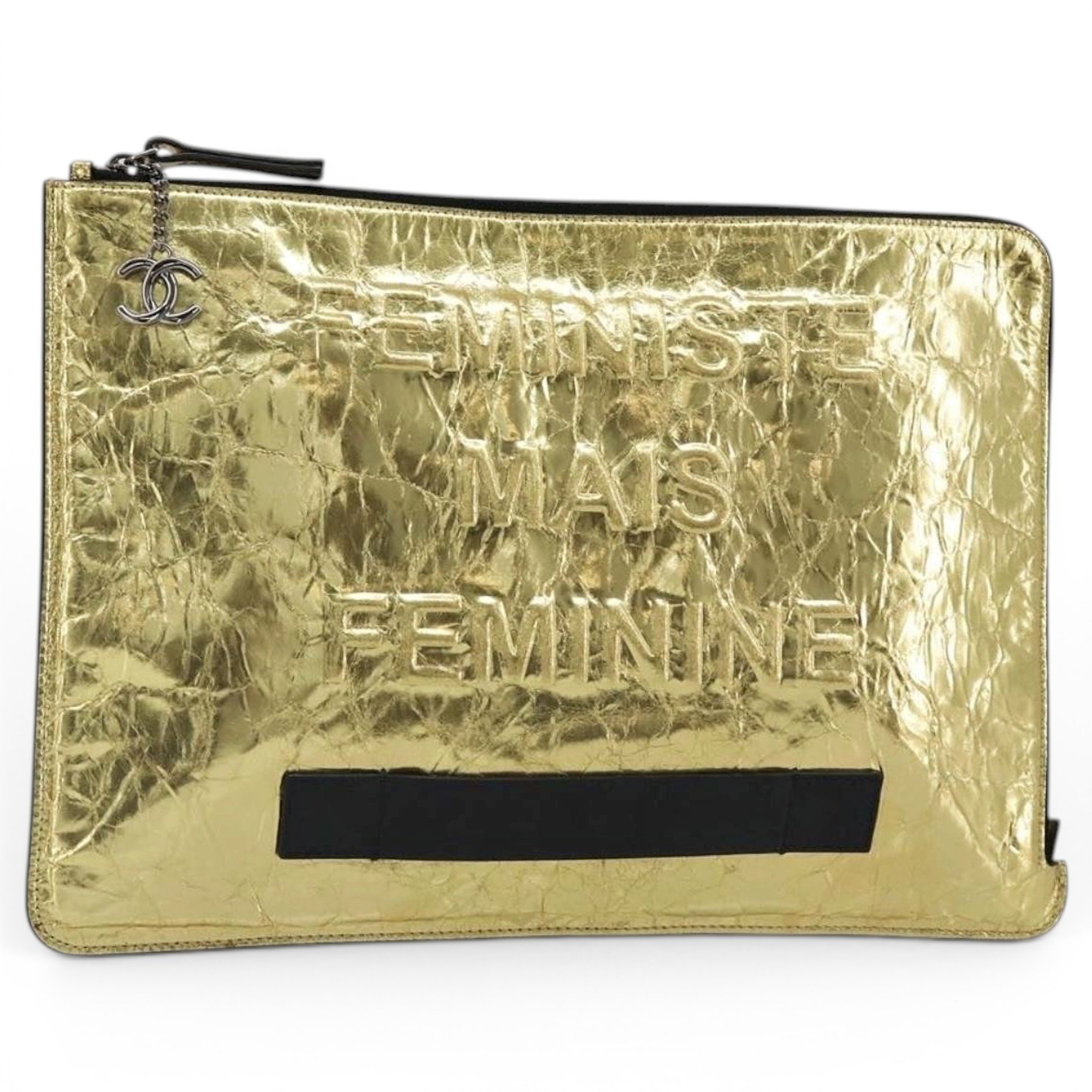 Leather clutch bag