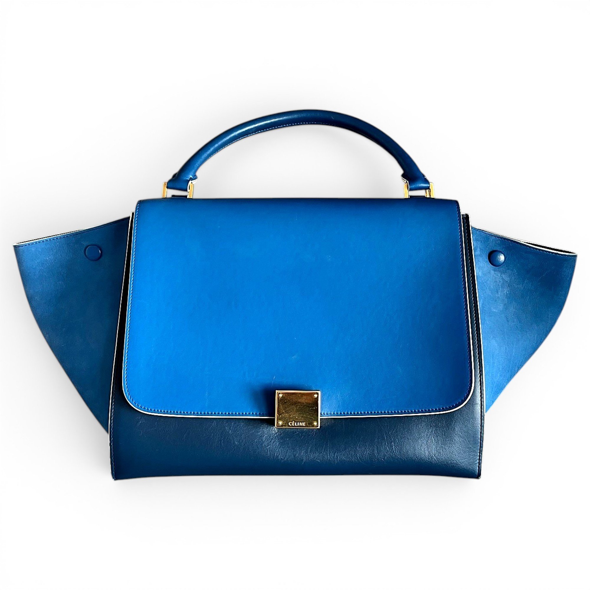 Trapèze leather handbag