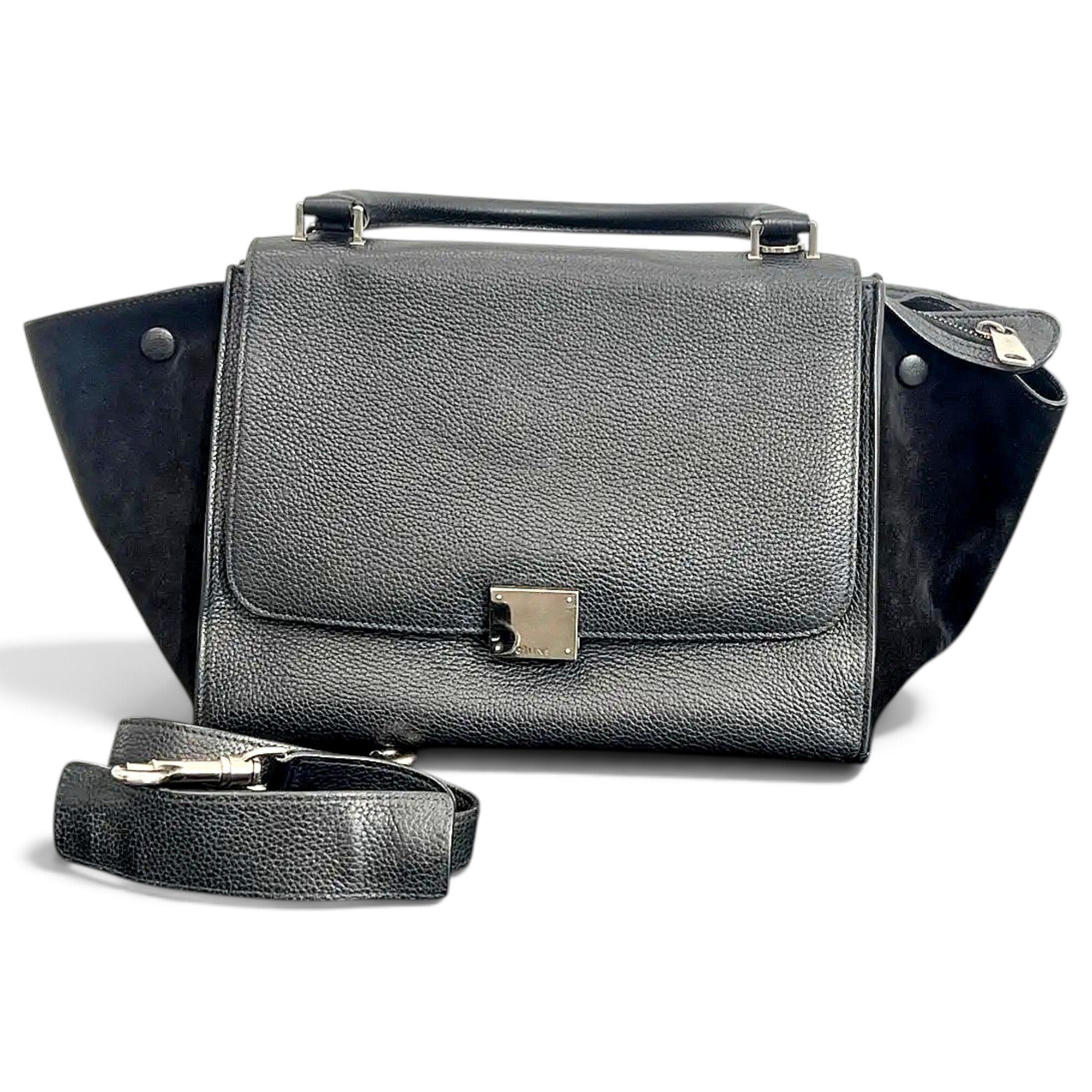 Trapèze leather handbag