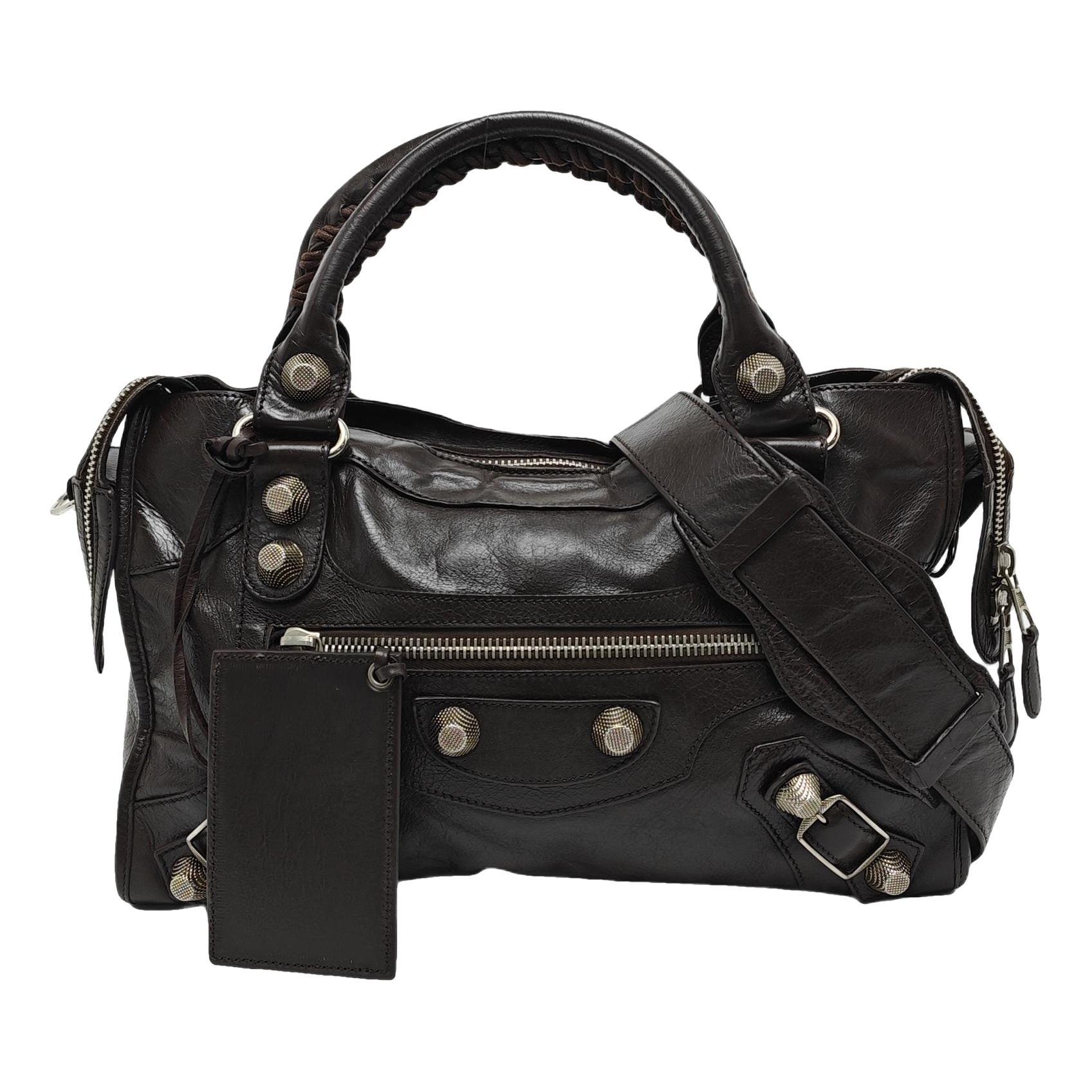 City leather handbag