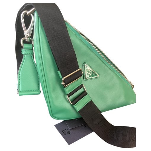 Triangle leather crossbody bag