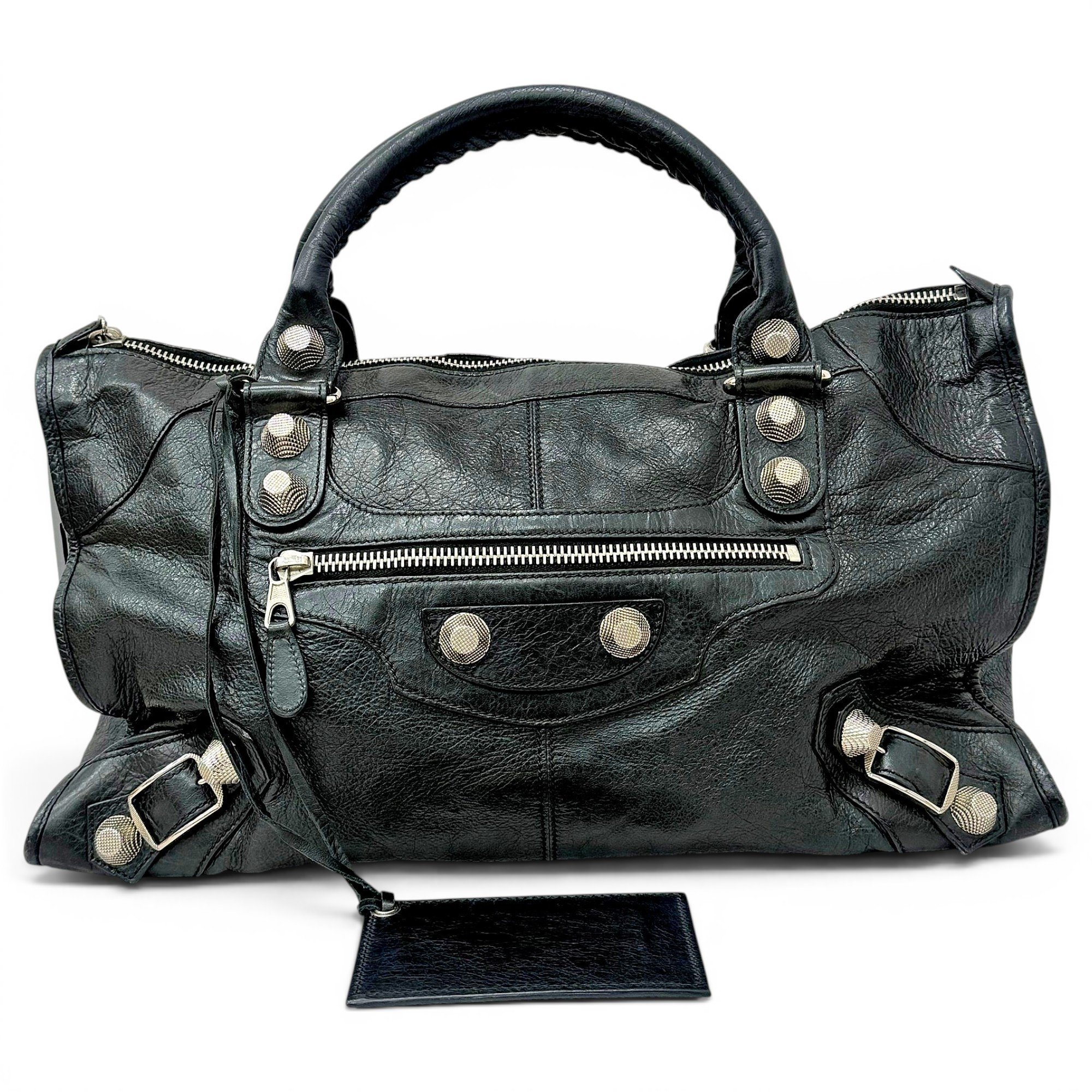 City leather handbag