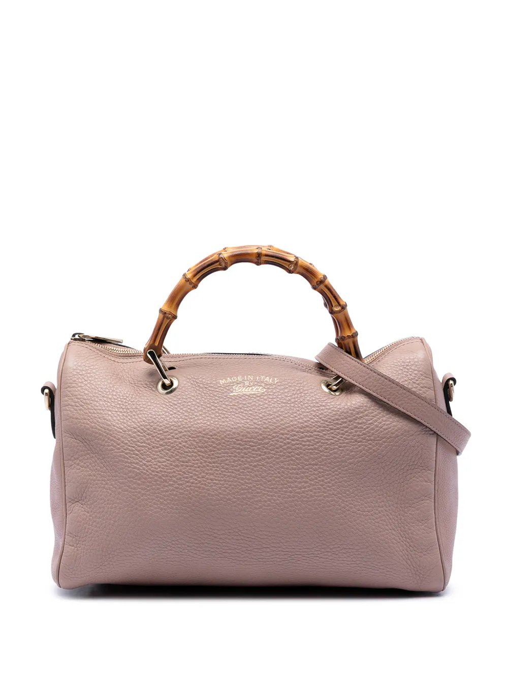 2016-2026 Medium Calfskin Bamboo Shopper Boston Bag satchel