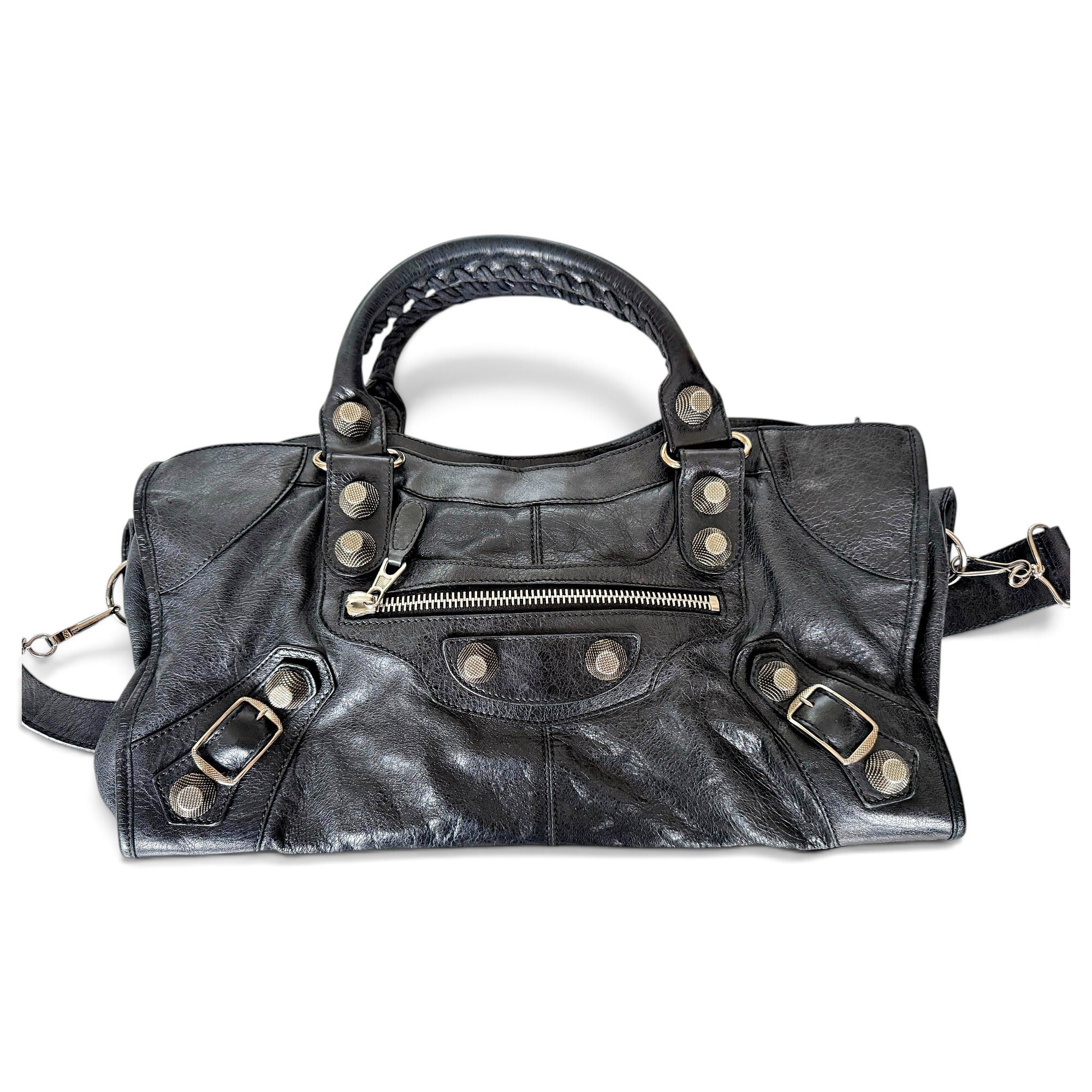 City leather handbag