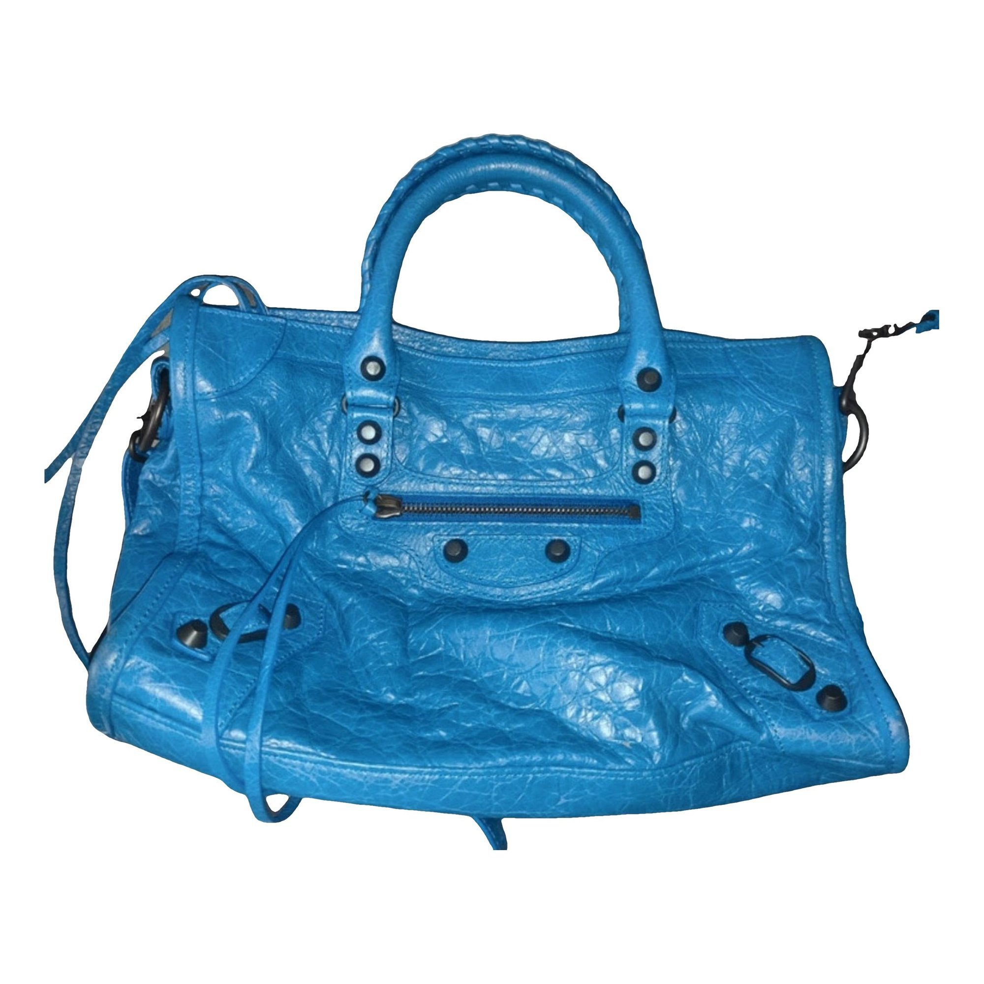 City leather handbag