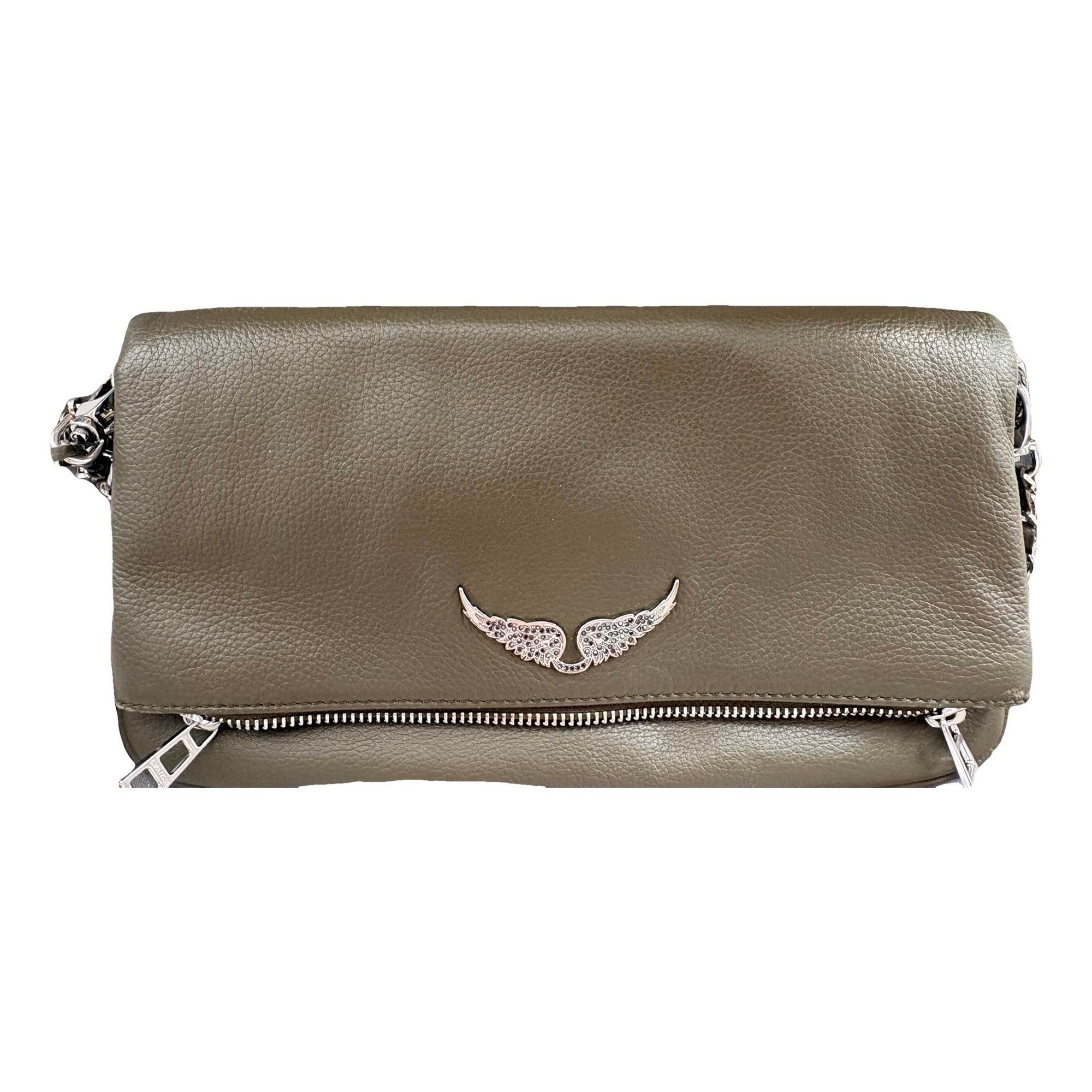 Rock leather clutch bag