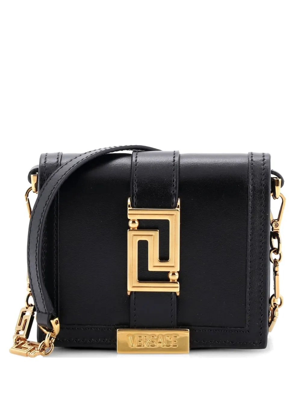 Greca Goddess Wallet on Chain Leather Mini crossbody bag