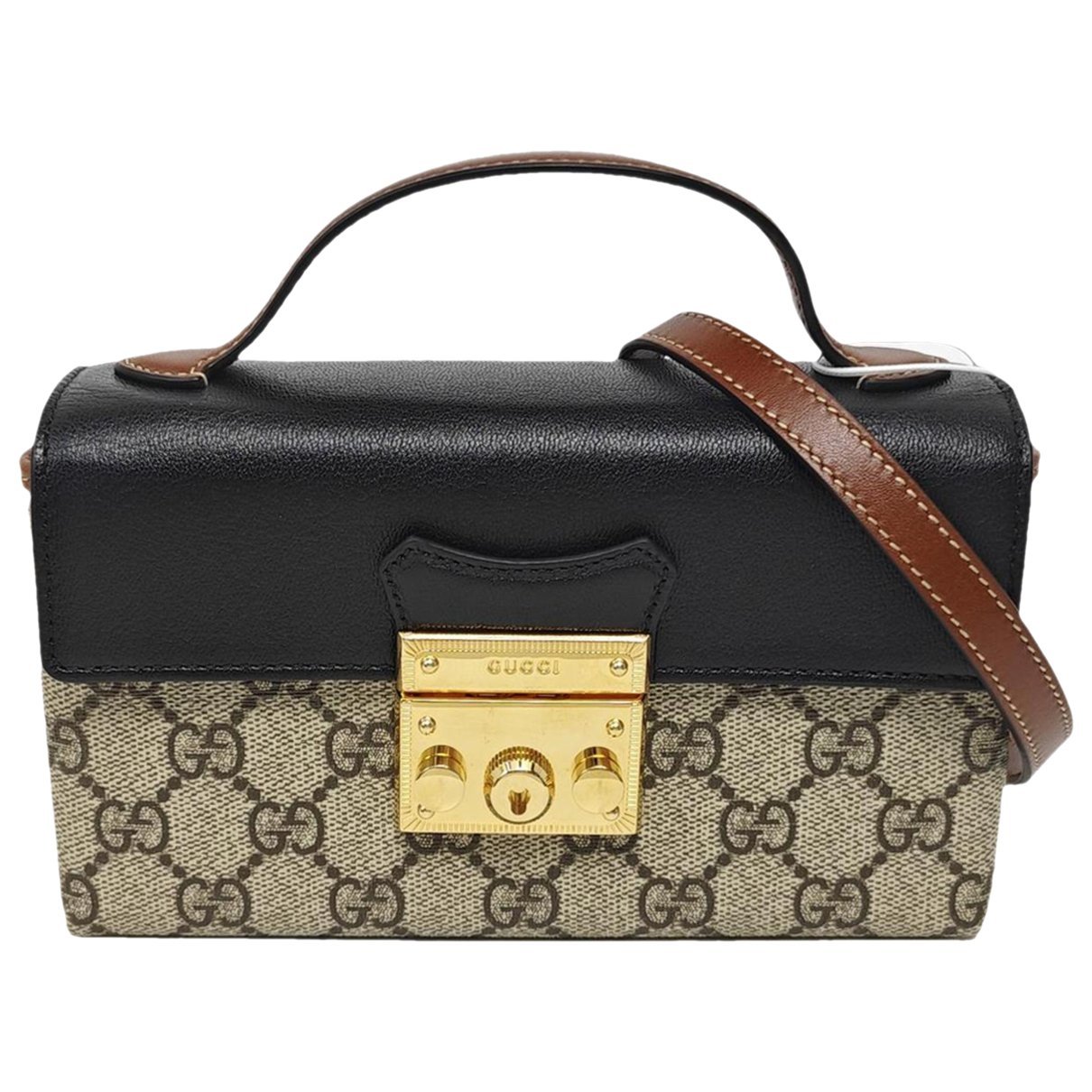 Padlock leather mini bag