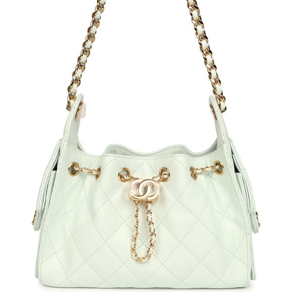 Chanel Mini 25 Hobo Bag Light Blue Caviar Gold Hardware