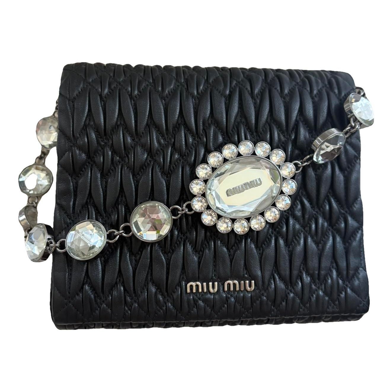 Miu Crystal leather handbag