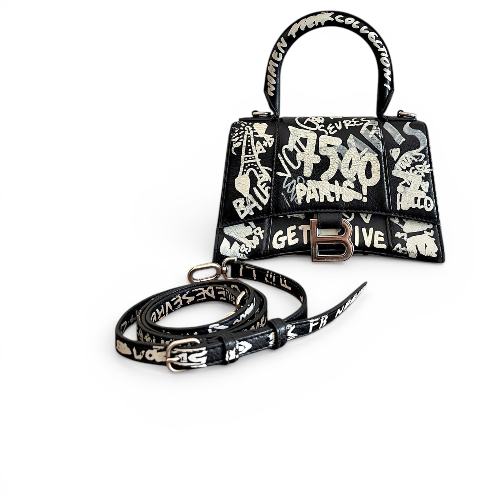 Hourglass leather crossbody bag