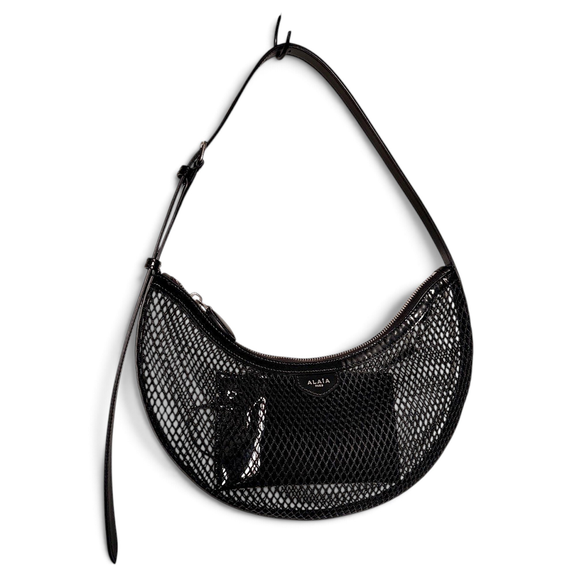 One Piece Demi Lune patent leather handbag