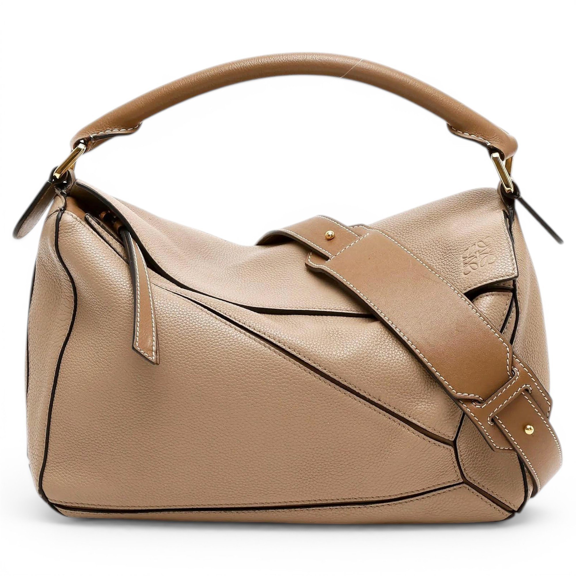 Puzzle leather handbag