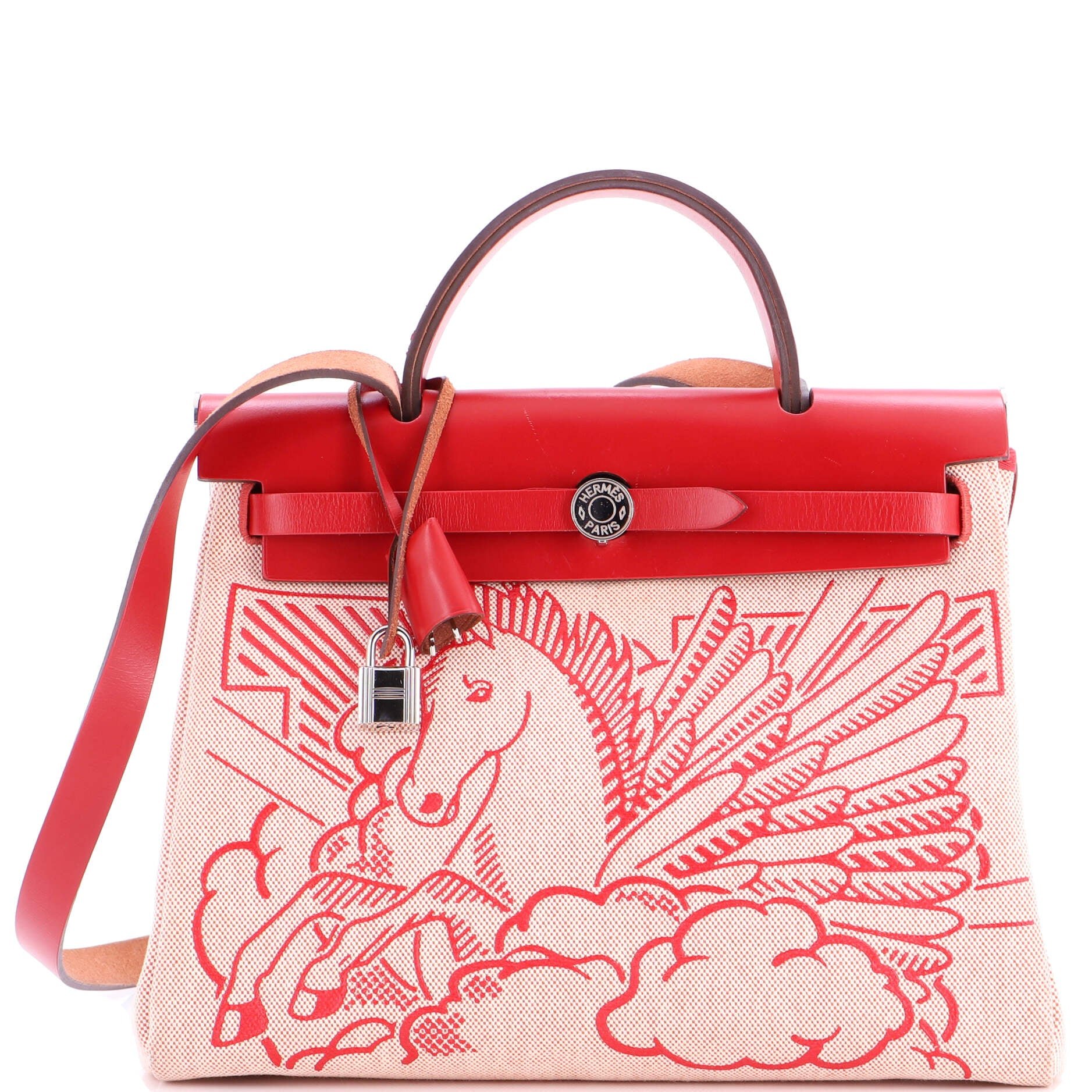 Hermes Herbag Zip Pegase Pop Toile and Leather 31