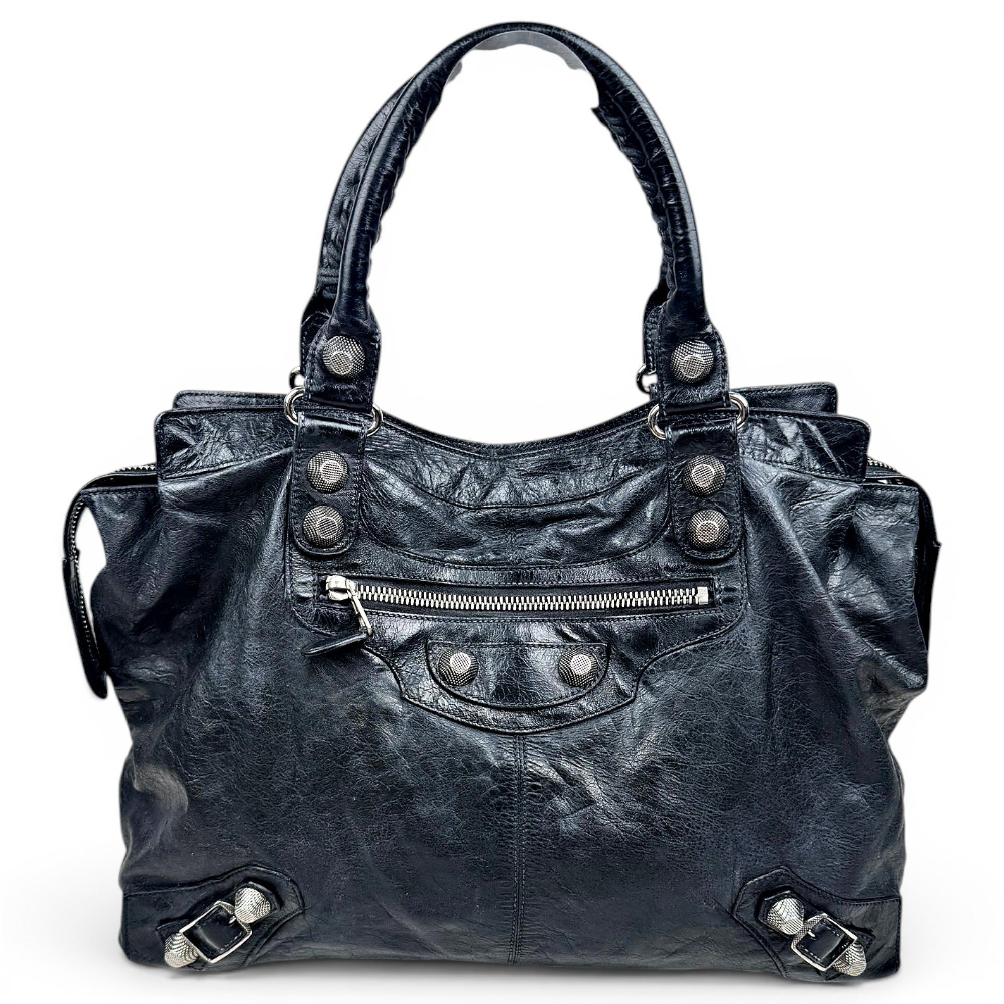 City leather handbag