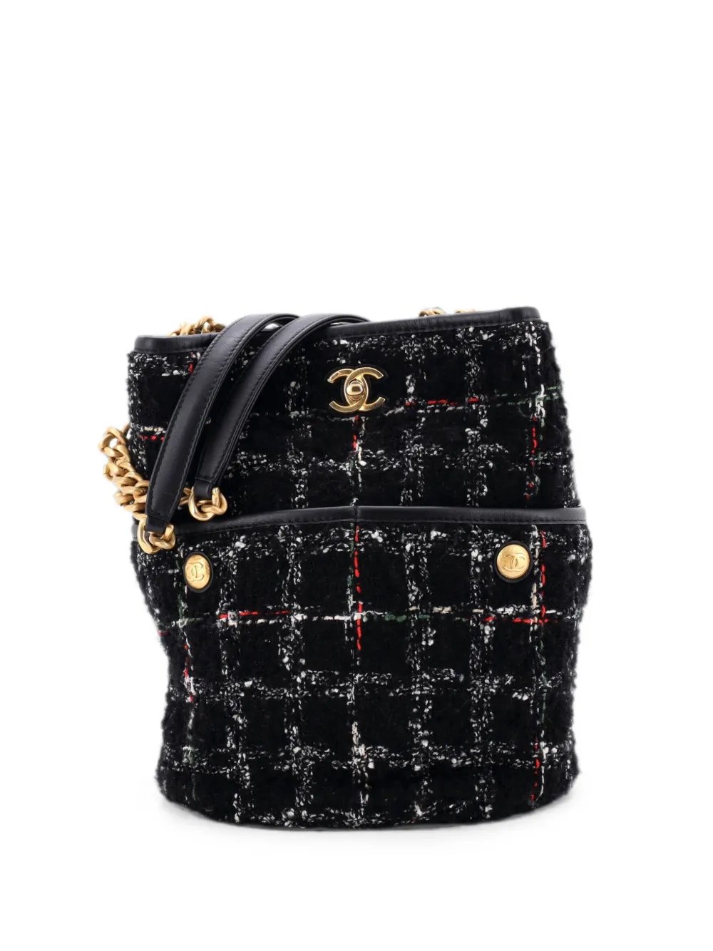 CC Turnlock Chain Tote Quilted Tweed Small bucket bag