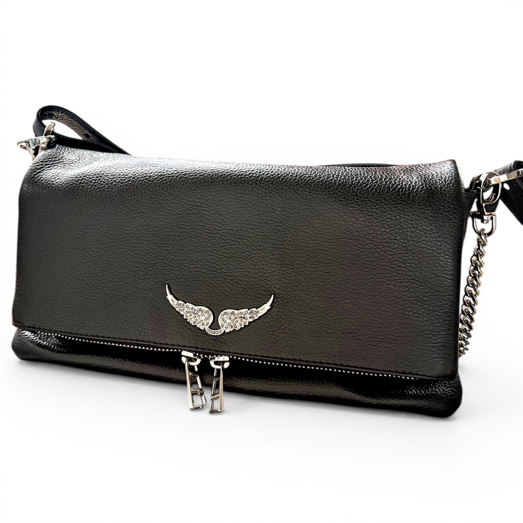 Rock leather clutch bag