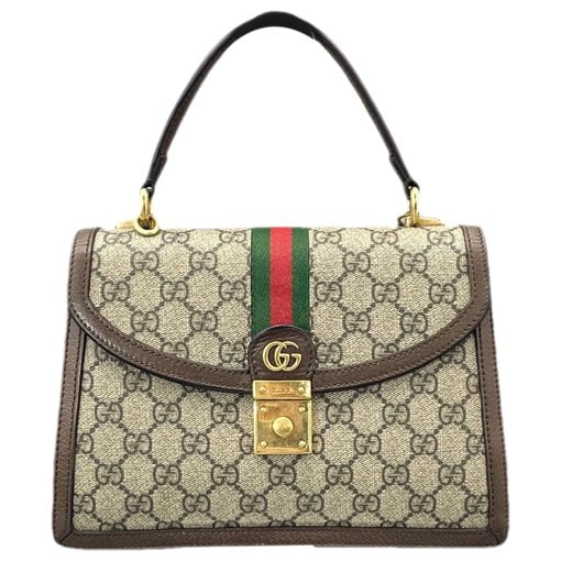 Ophidia Flap Top Handle leather handbag