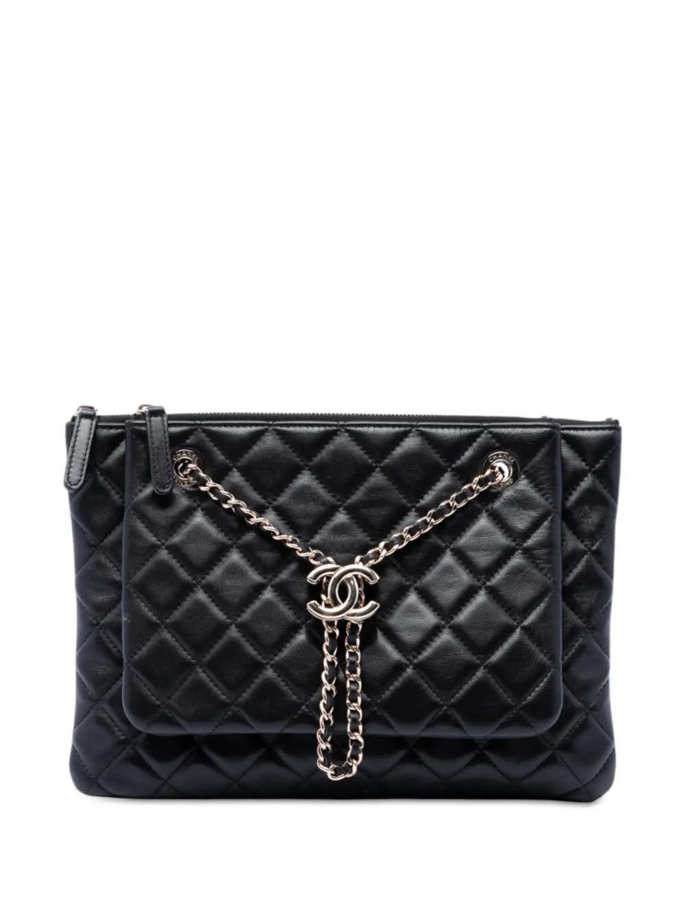 2019 CC Quilted Lambskin Double Zip crossbody bag