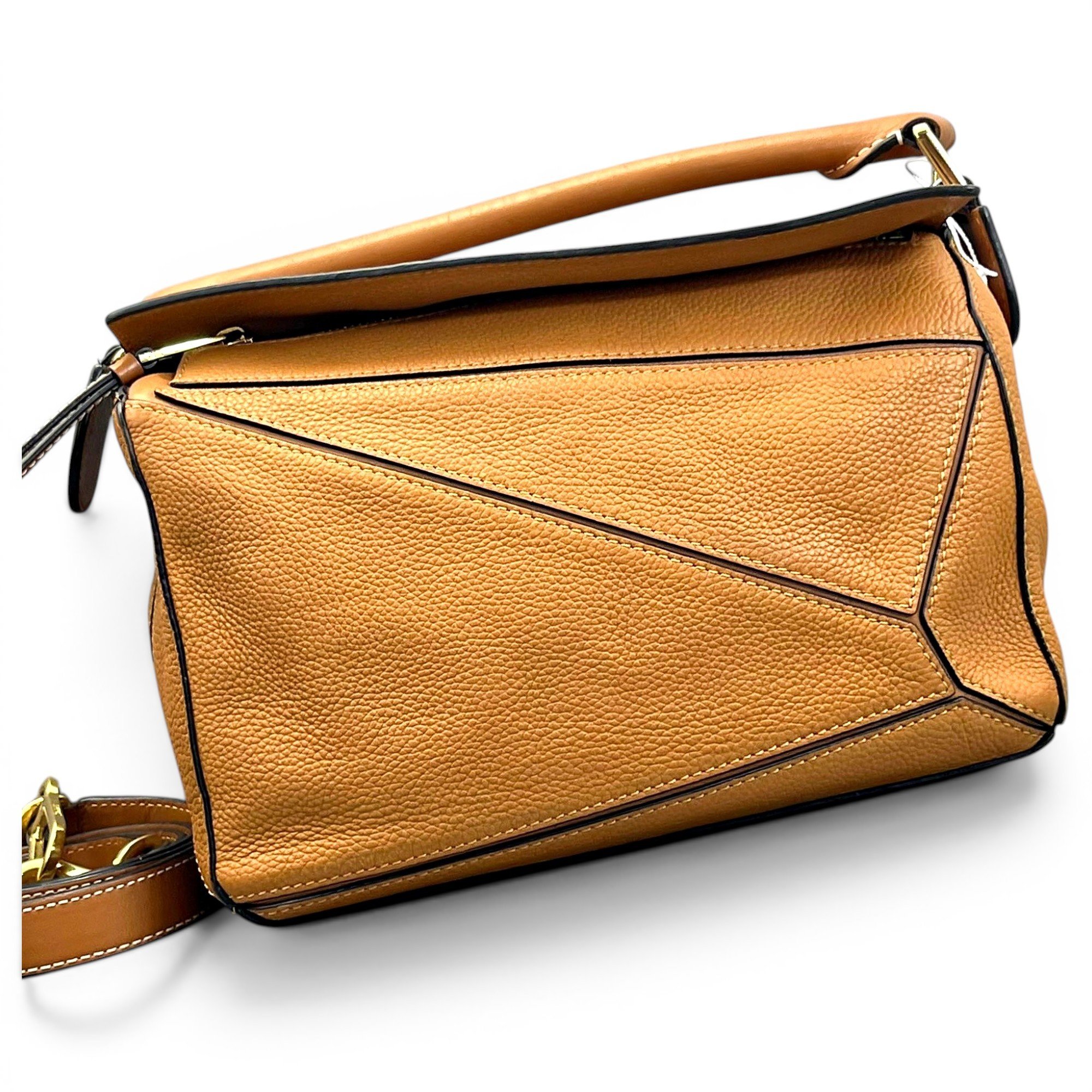 Puzzle leather handbag