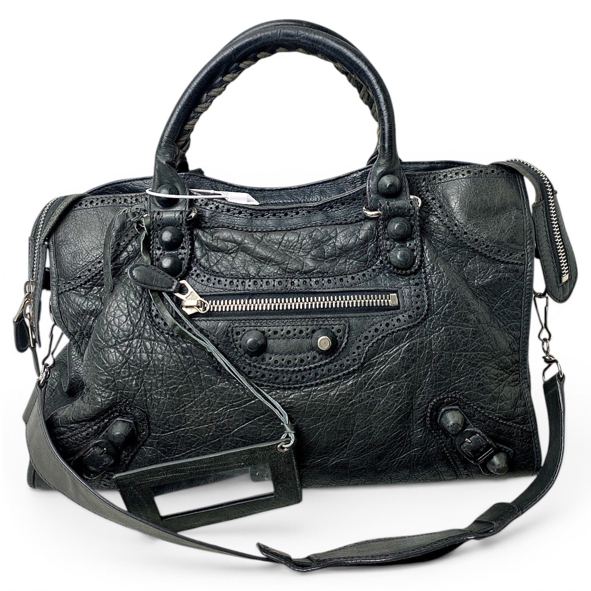City leather handbag