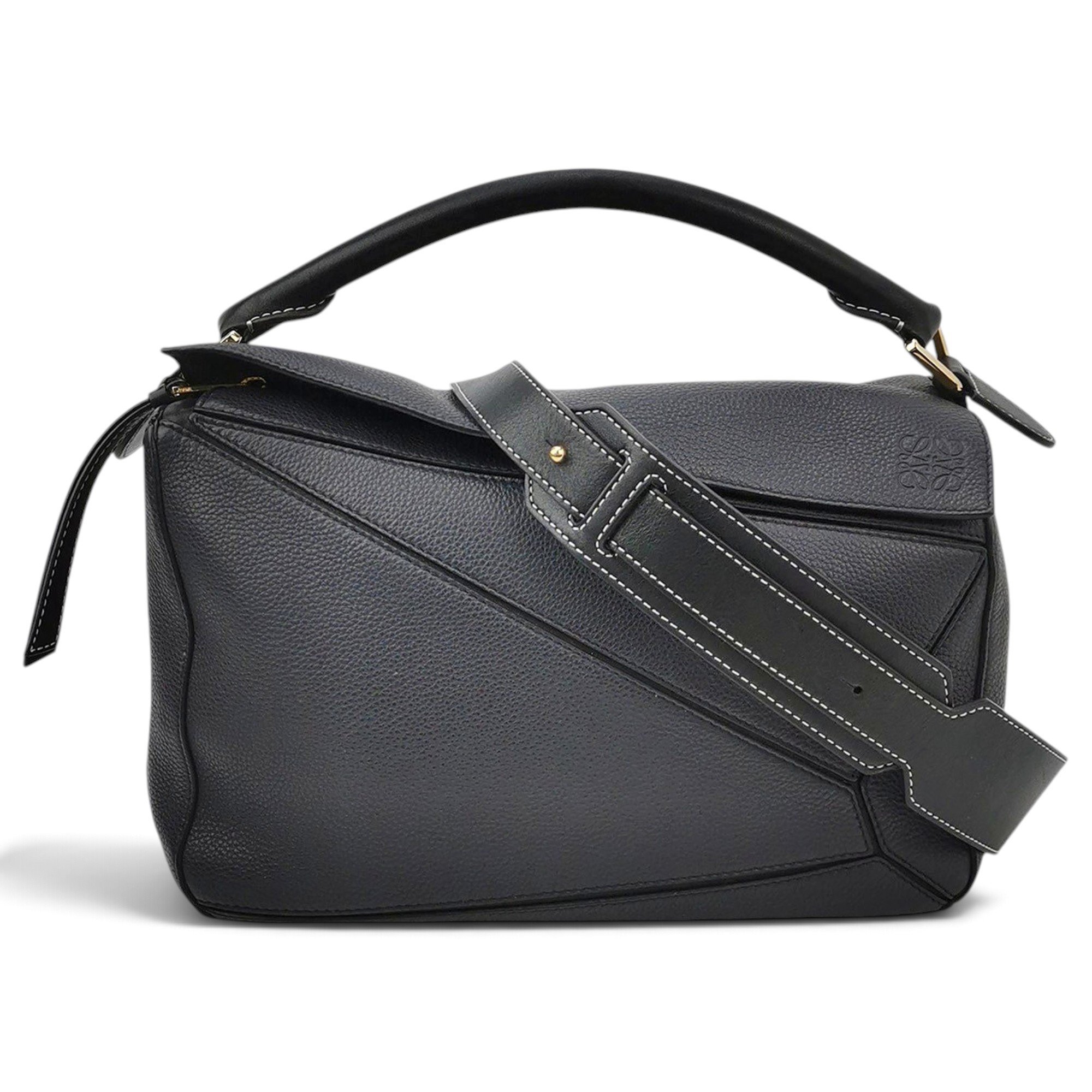 Puzzle leather handbag