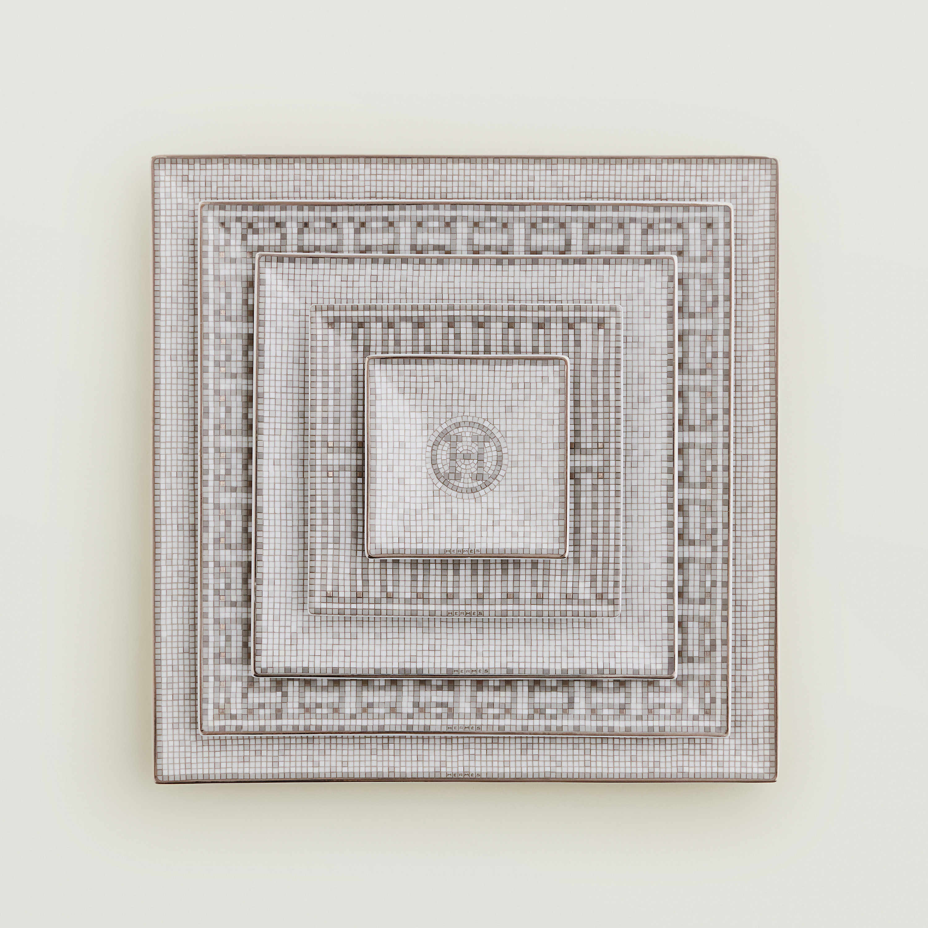 Mosaique au 24 platinum set of 5 square plates (n°1 to 5)