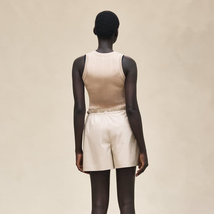 Beige Pierre d'Istrie Shorts With Elastic Waist