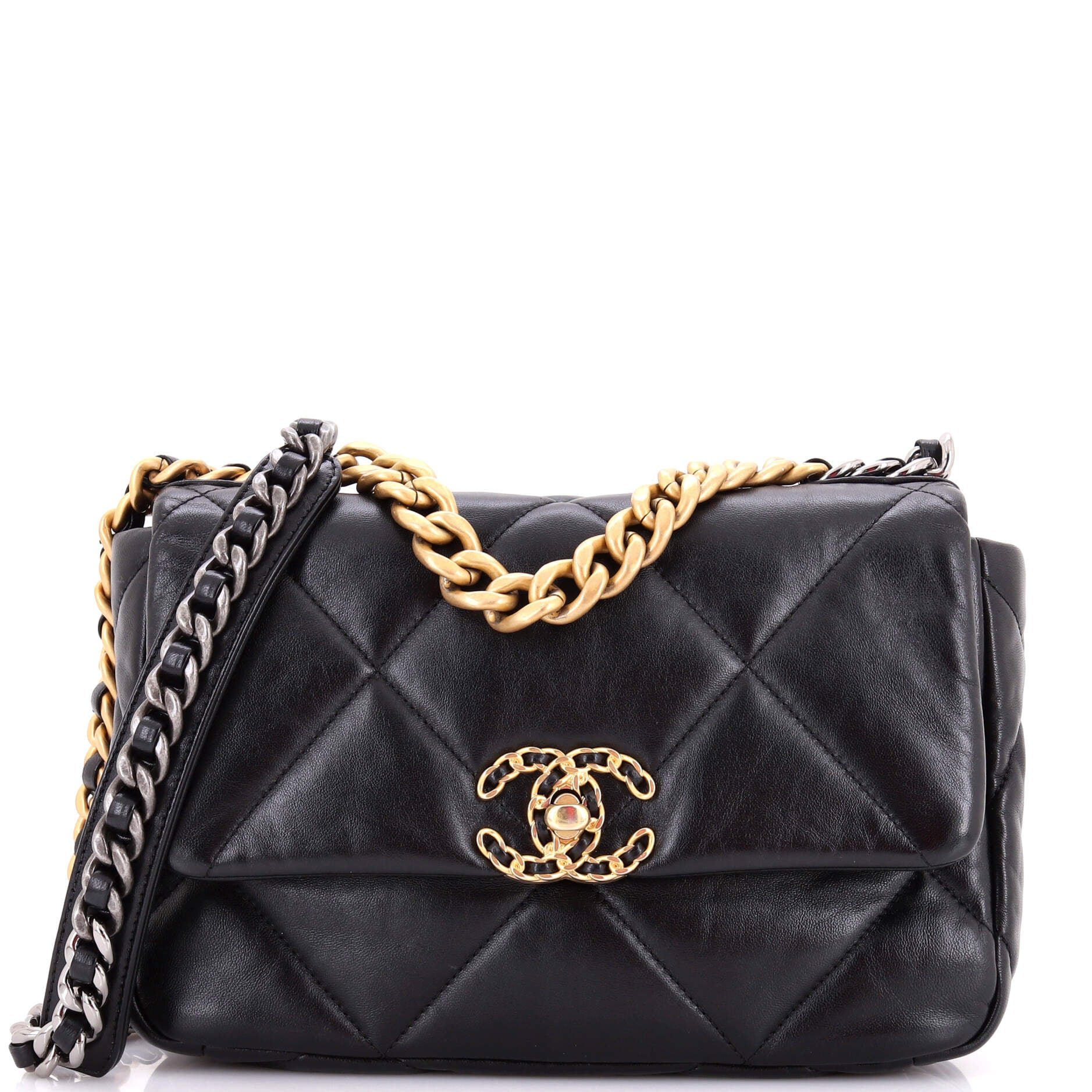 19 Flap Bag Quilted Leather Medium