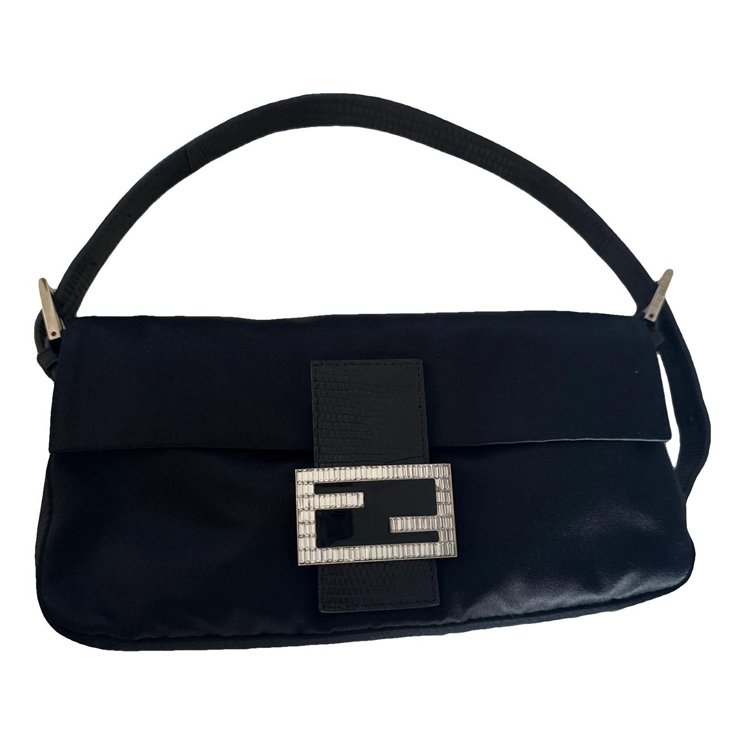 Baguette silk handbag