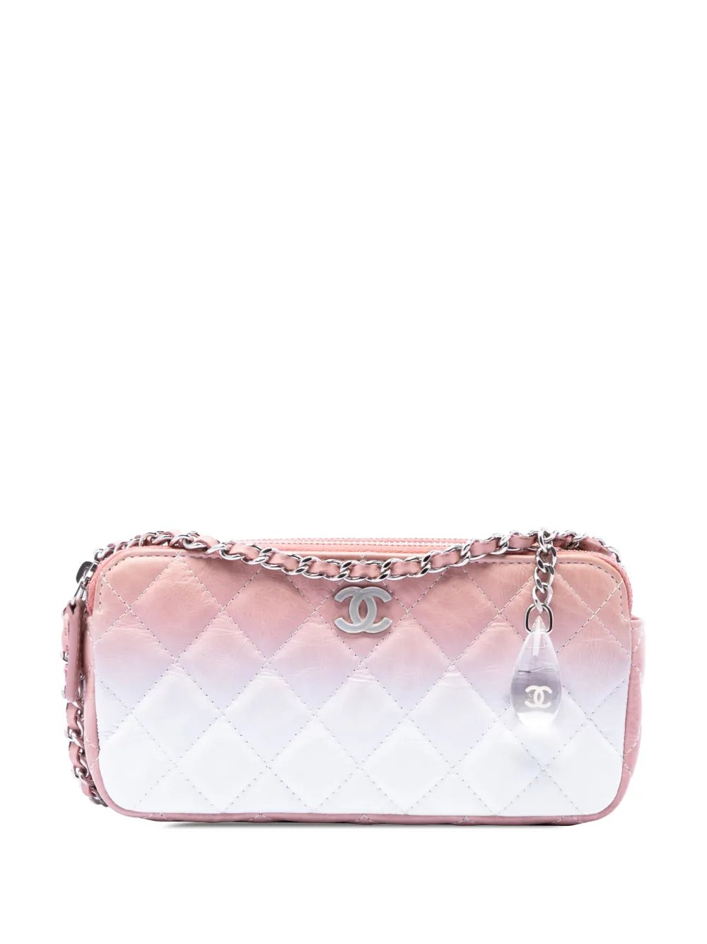2018-2019 Ombre Calfskin Double Zip Clutch On Chain crossbody bag