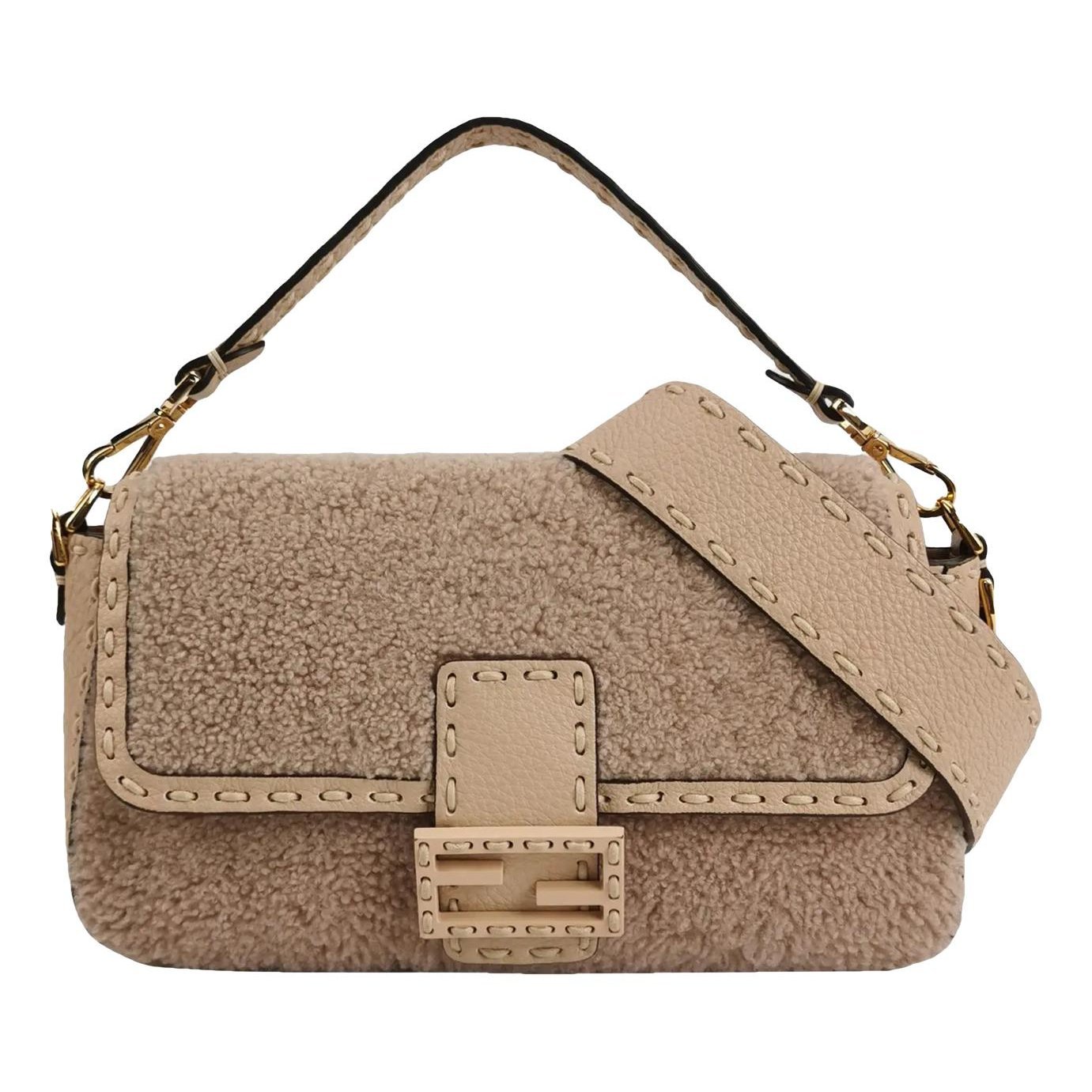 Baguette wool handbag
