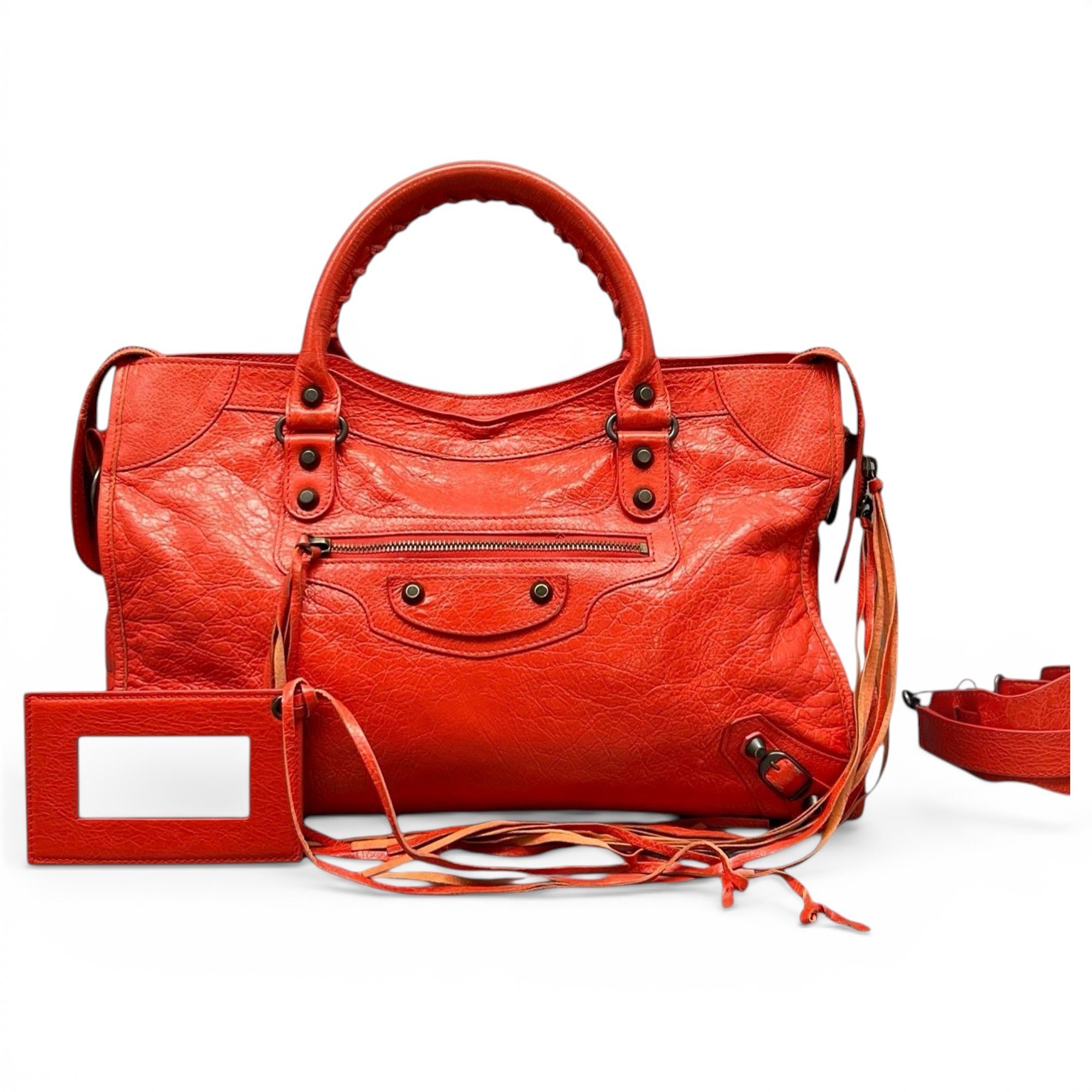 City leather handbag
