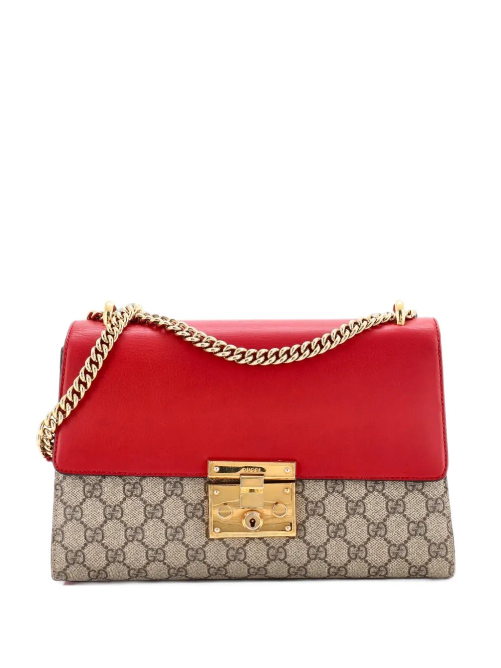Padlock GG Coated Canvas and Leather Medium shoulder bag