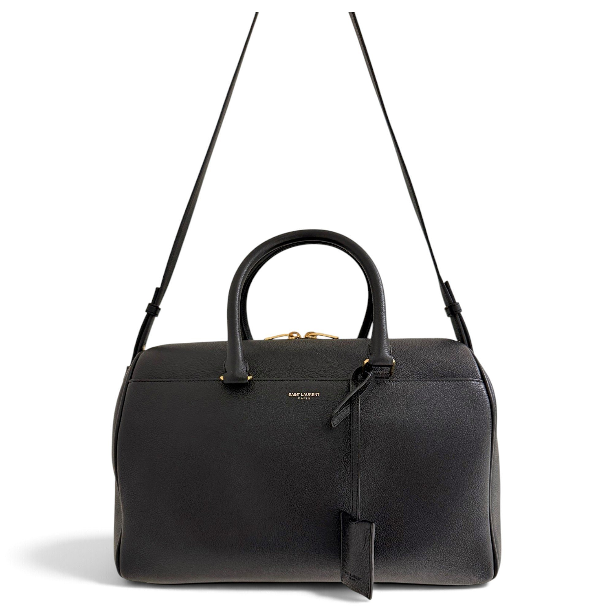 Duffle leather handbag