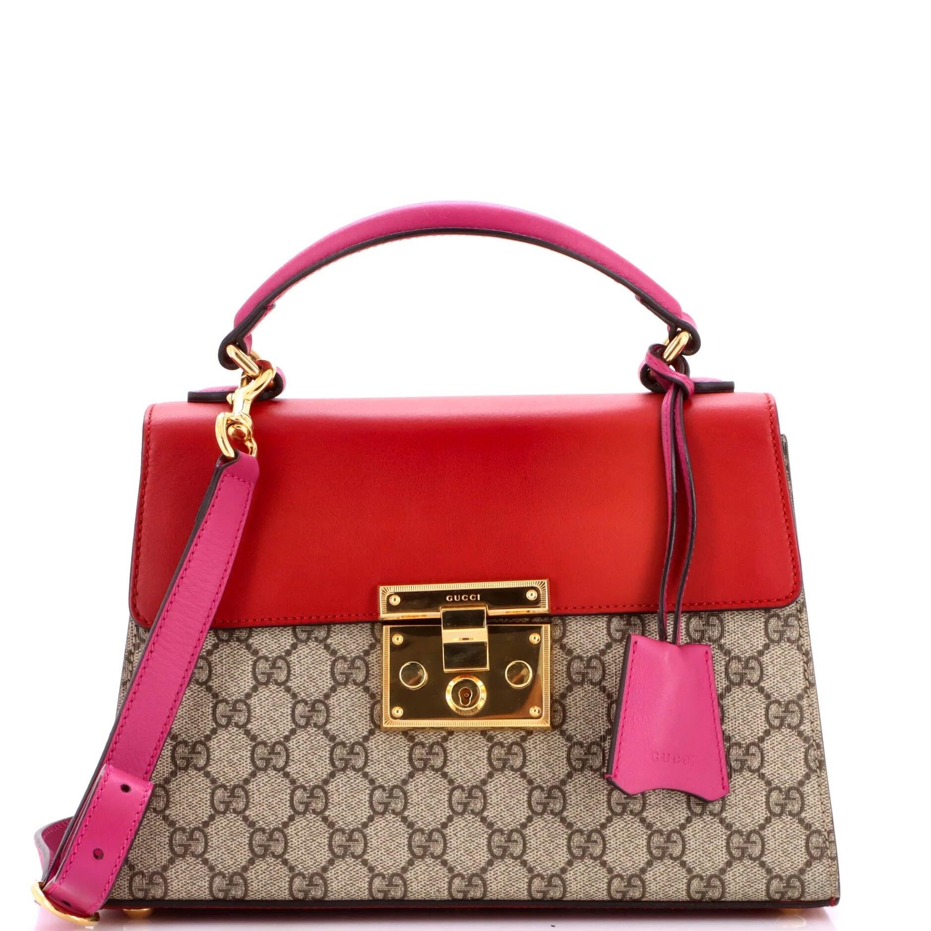 Padlock leather handbag