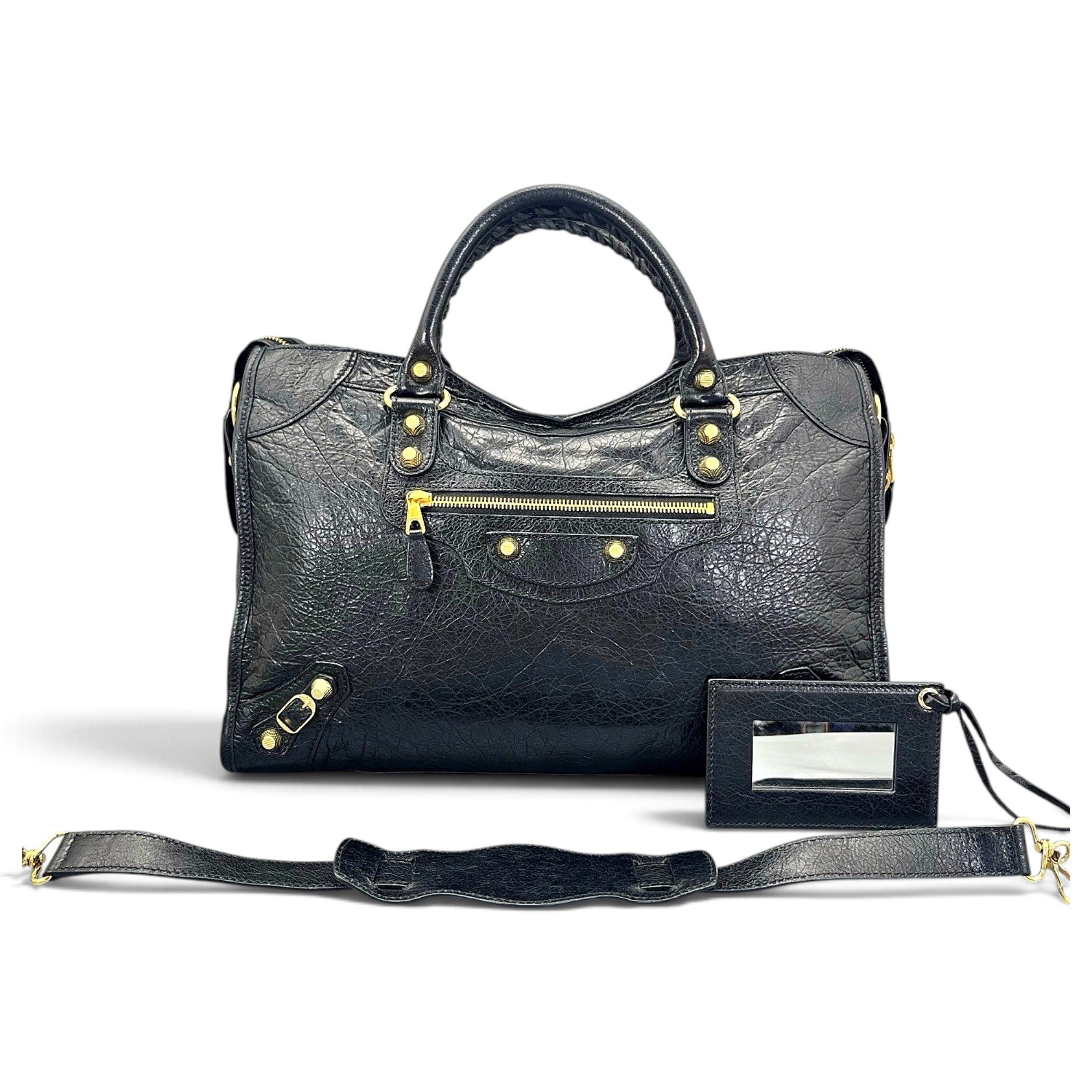 City leather handbag
