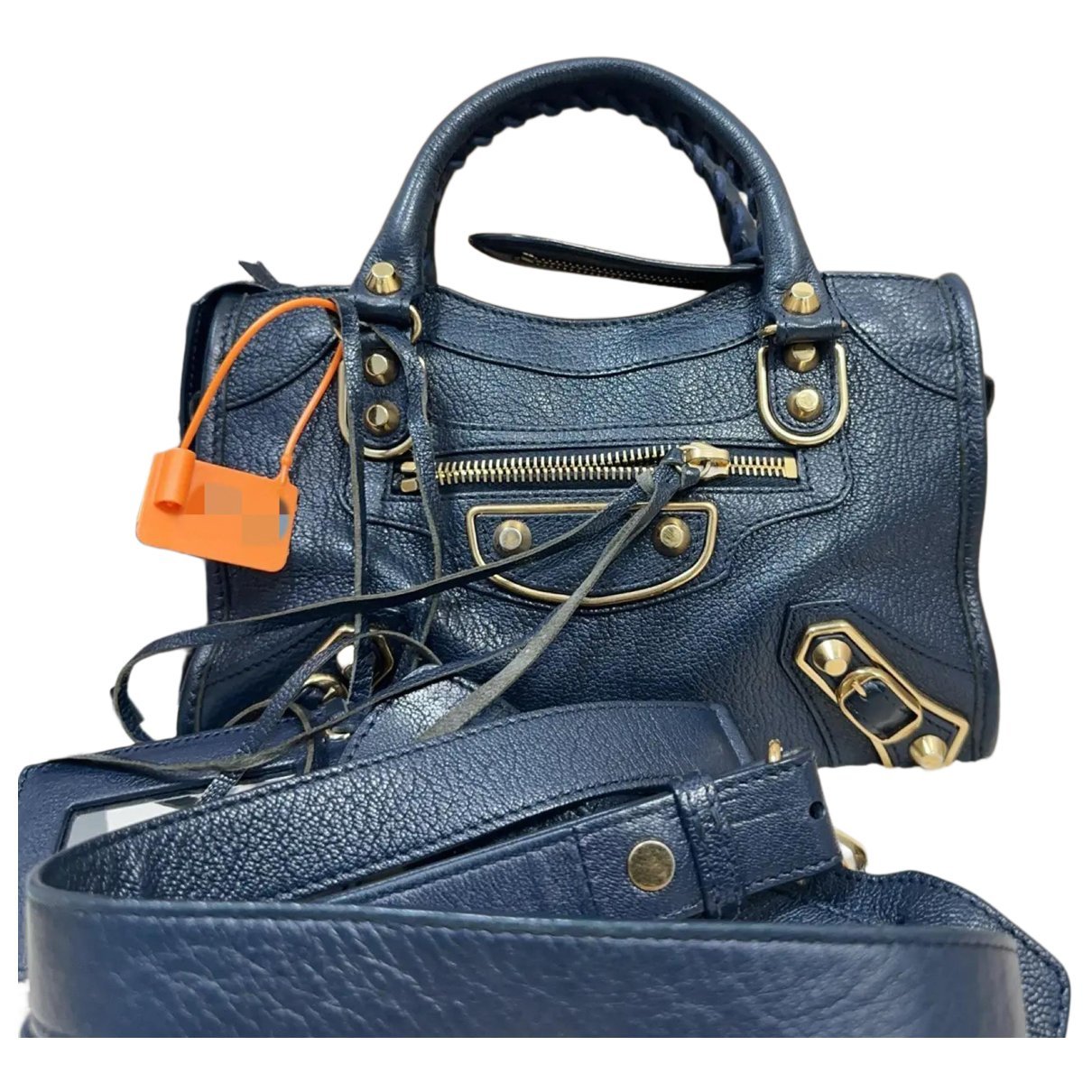 City leather handbag