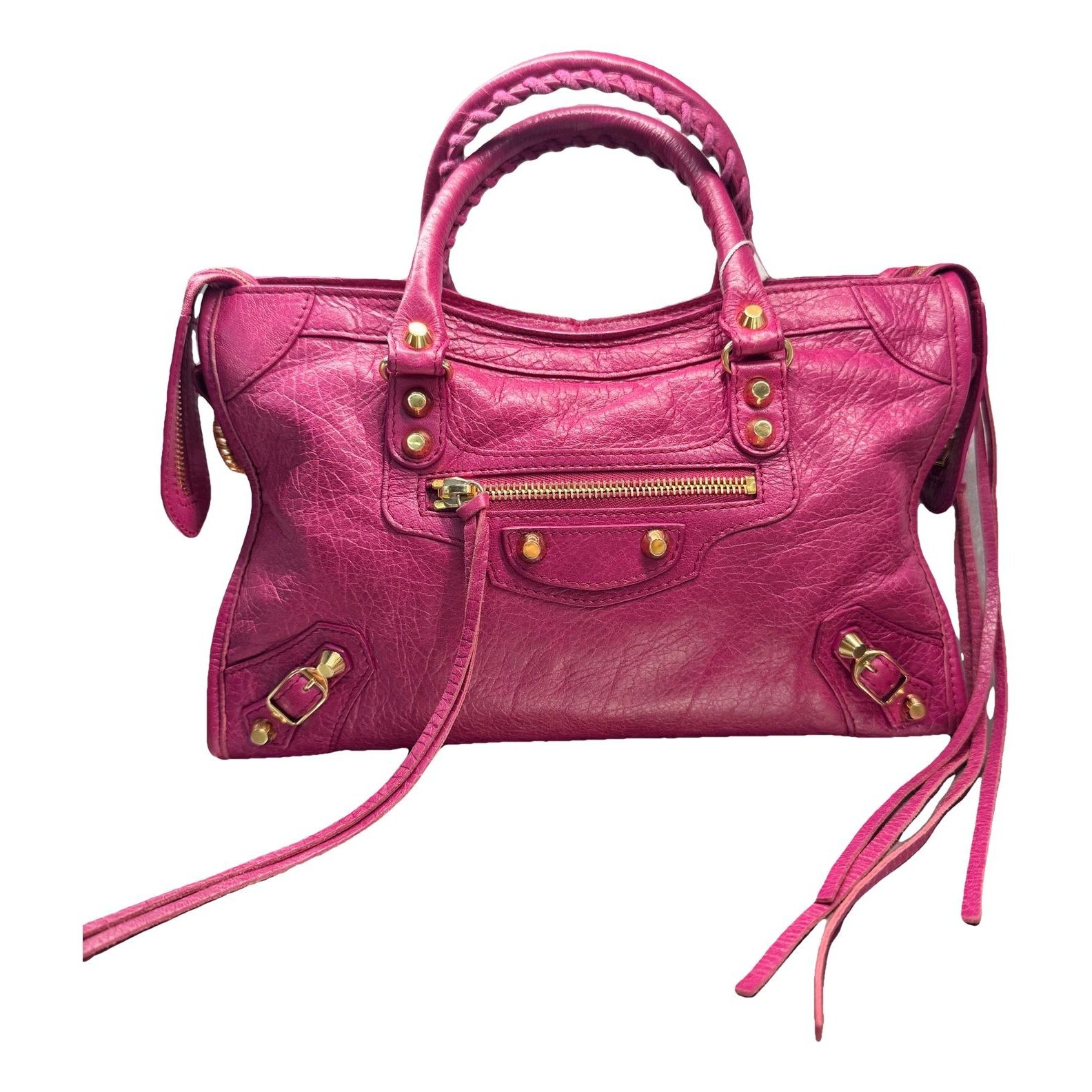City leather handbag