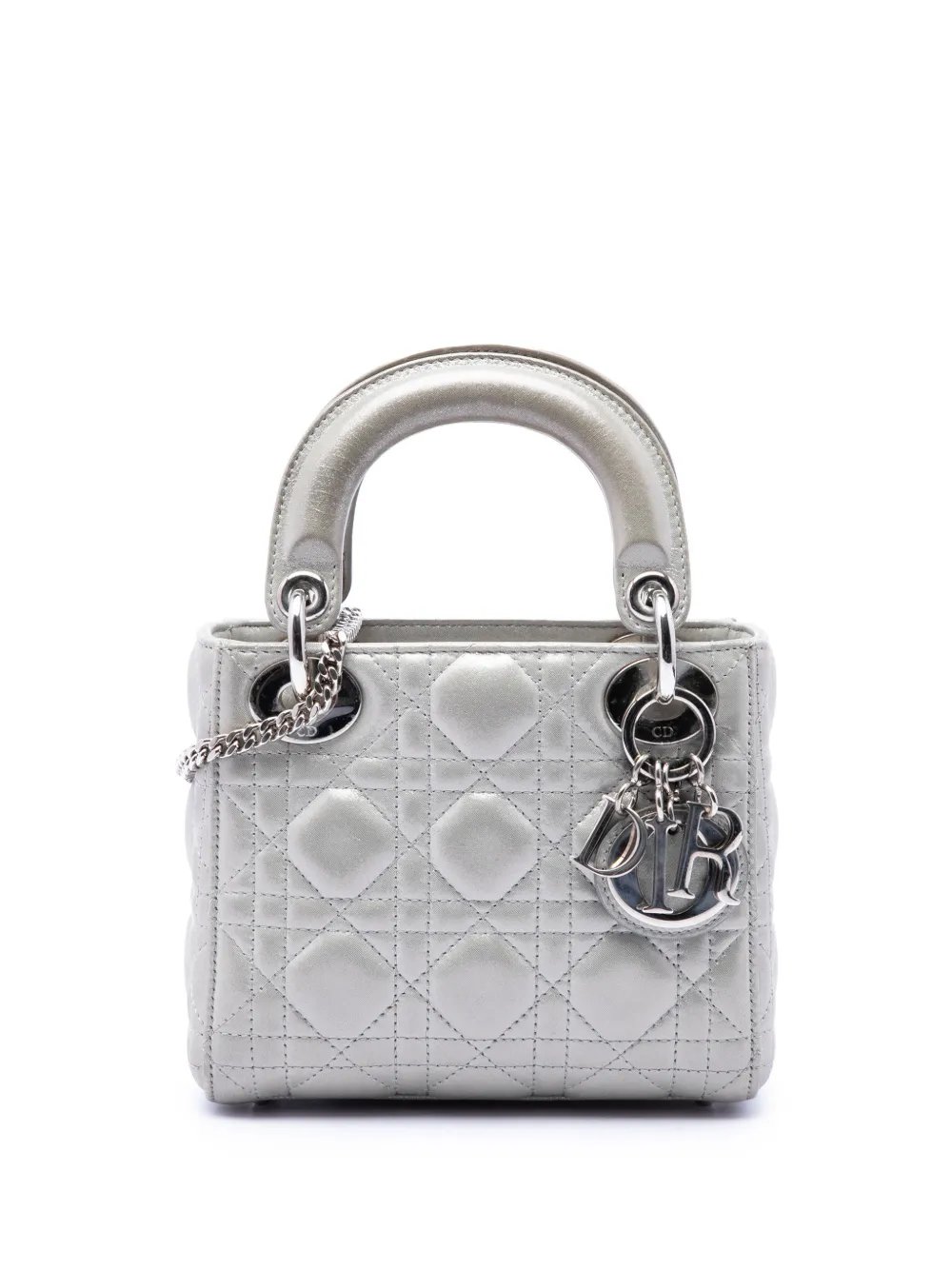 2016 Mini Iridescent Lambskin Cannage Lady Dior satchel