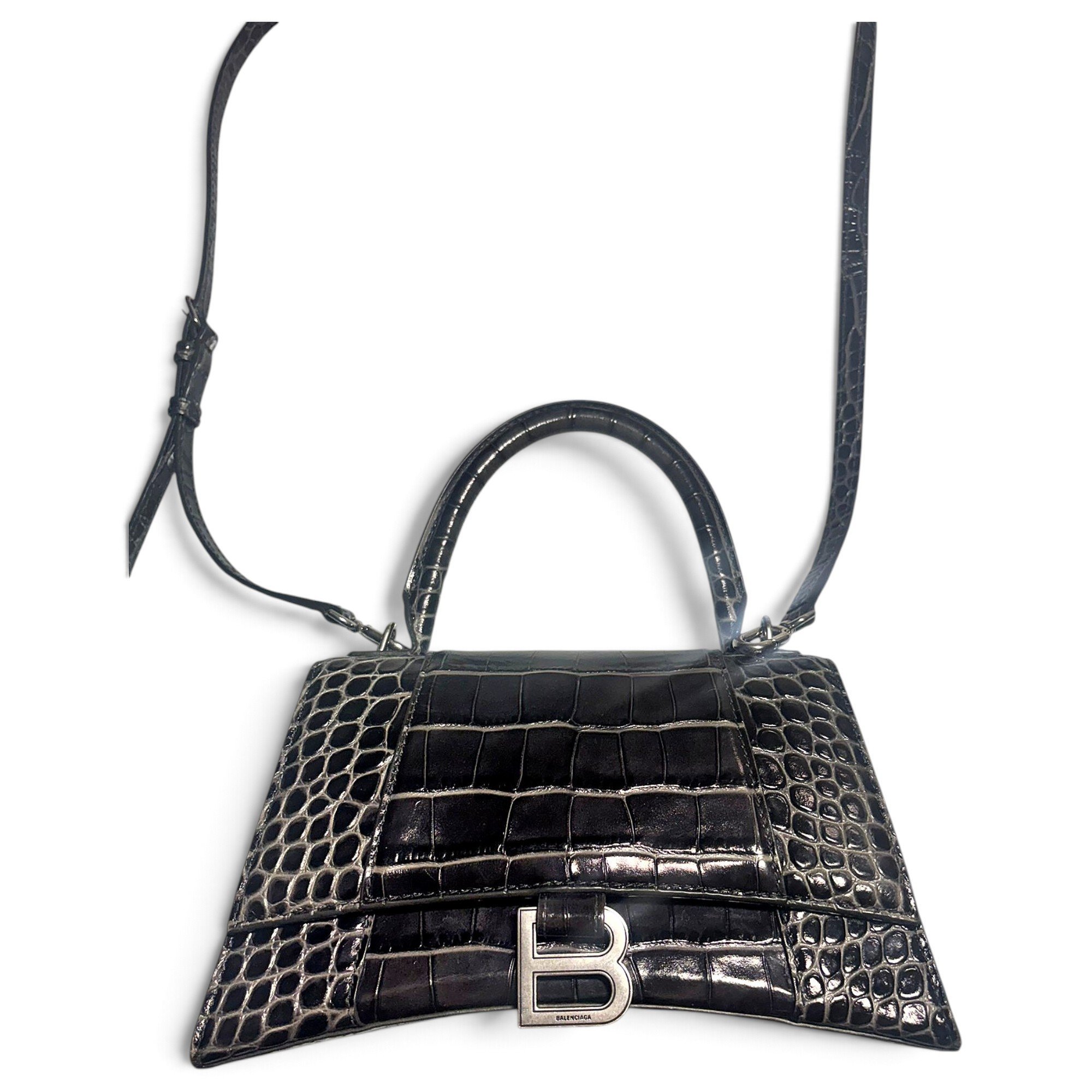 Hourglass leather crossbody bag