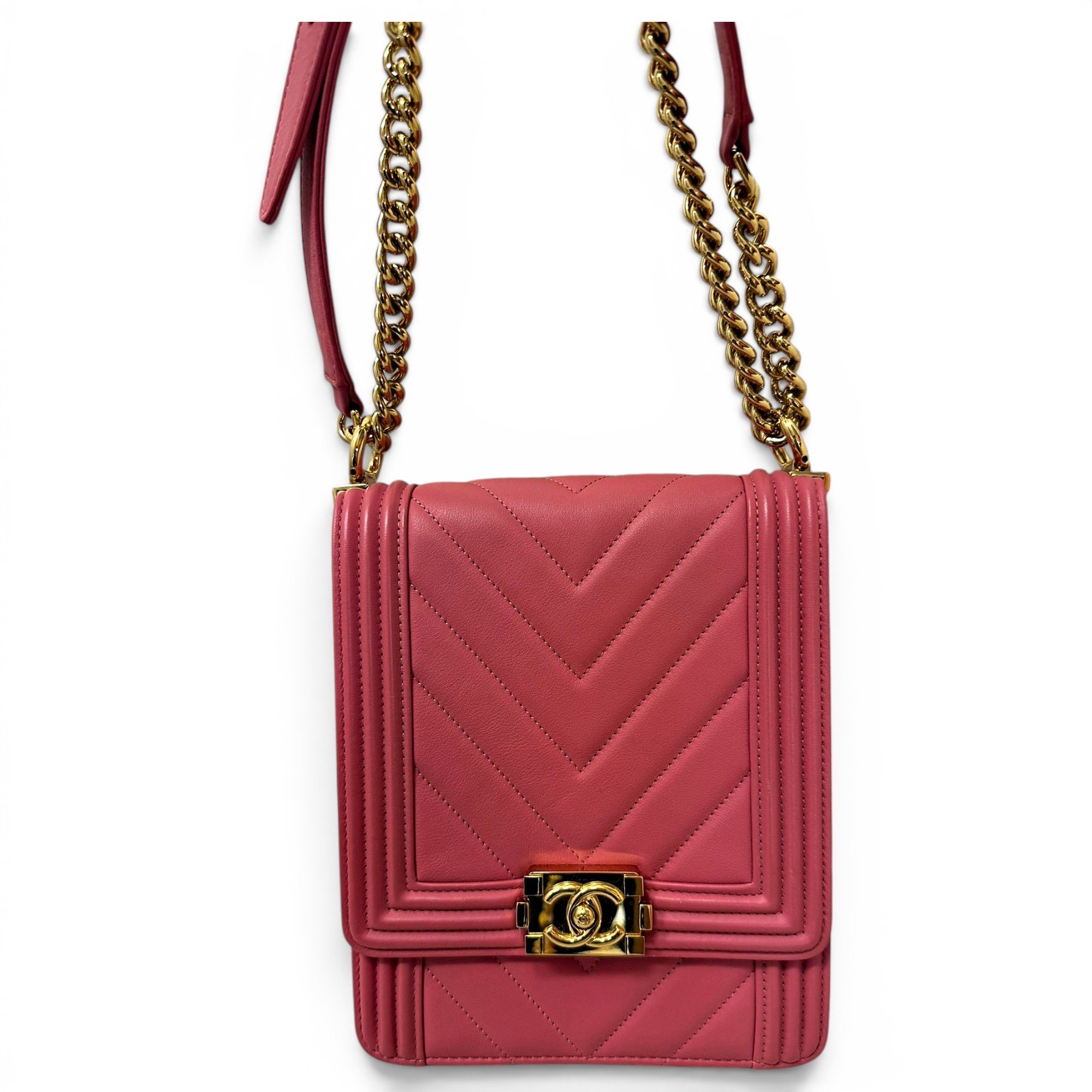 Trendy CC leather crossbody bag