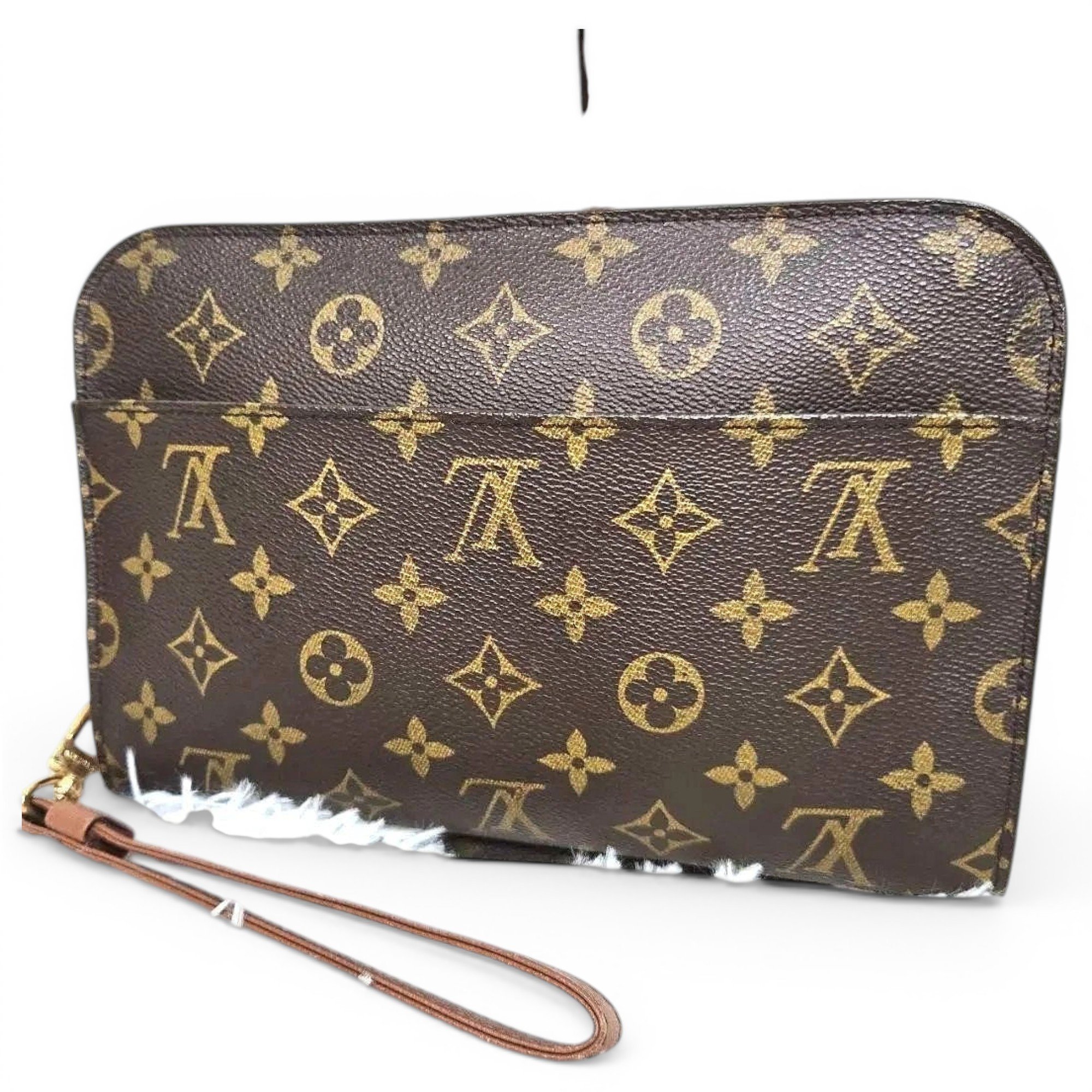Leather clutch bag