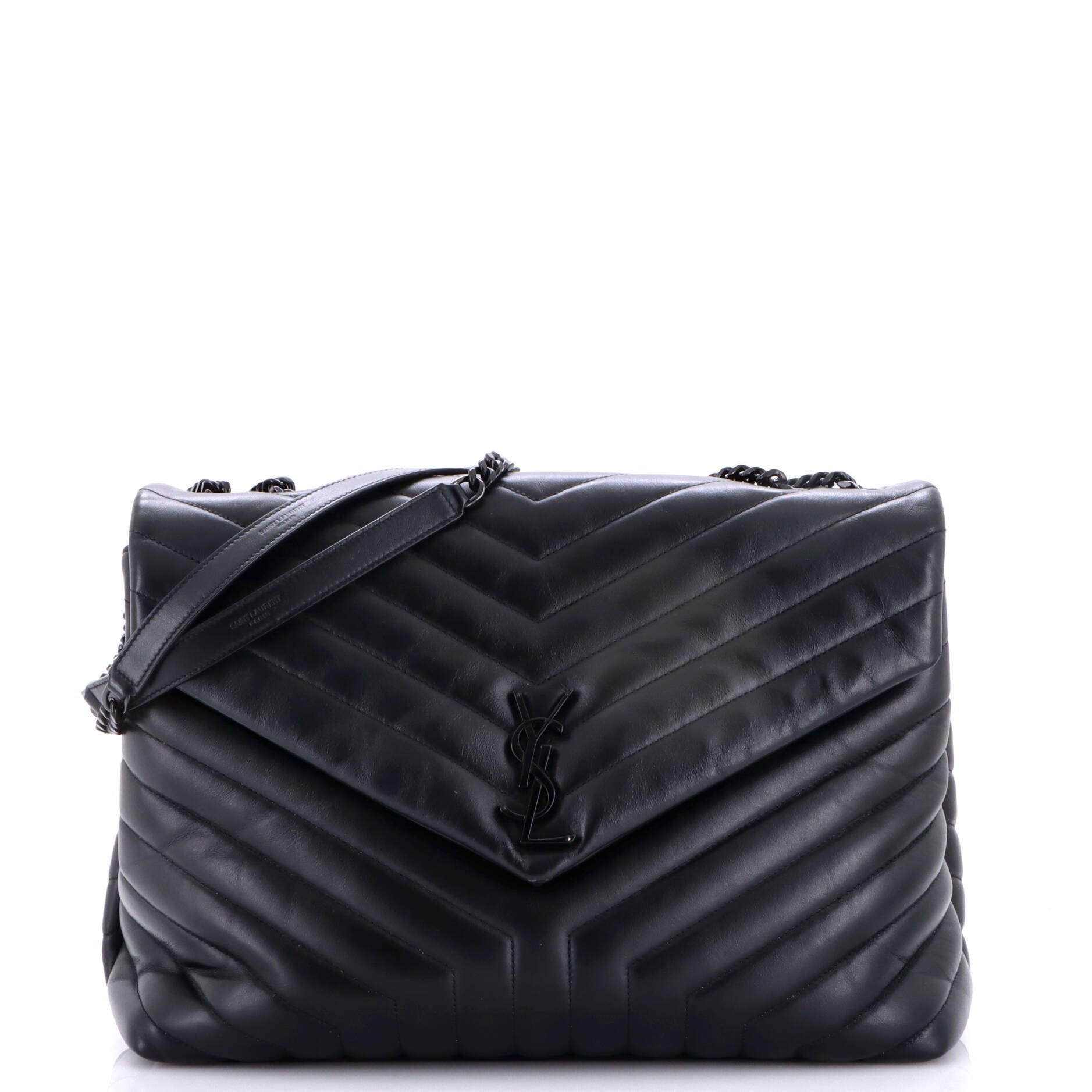 Loulou Shoulder Bag Matelasse Chevron Leather Large