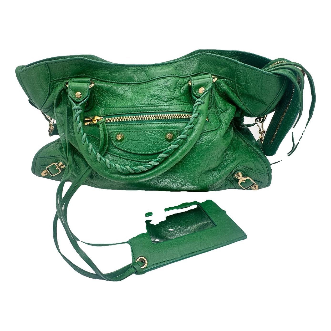 City leather handbag